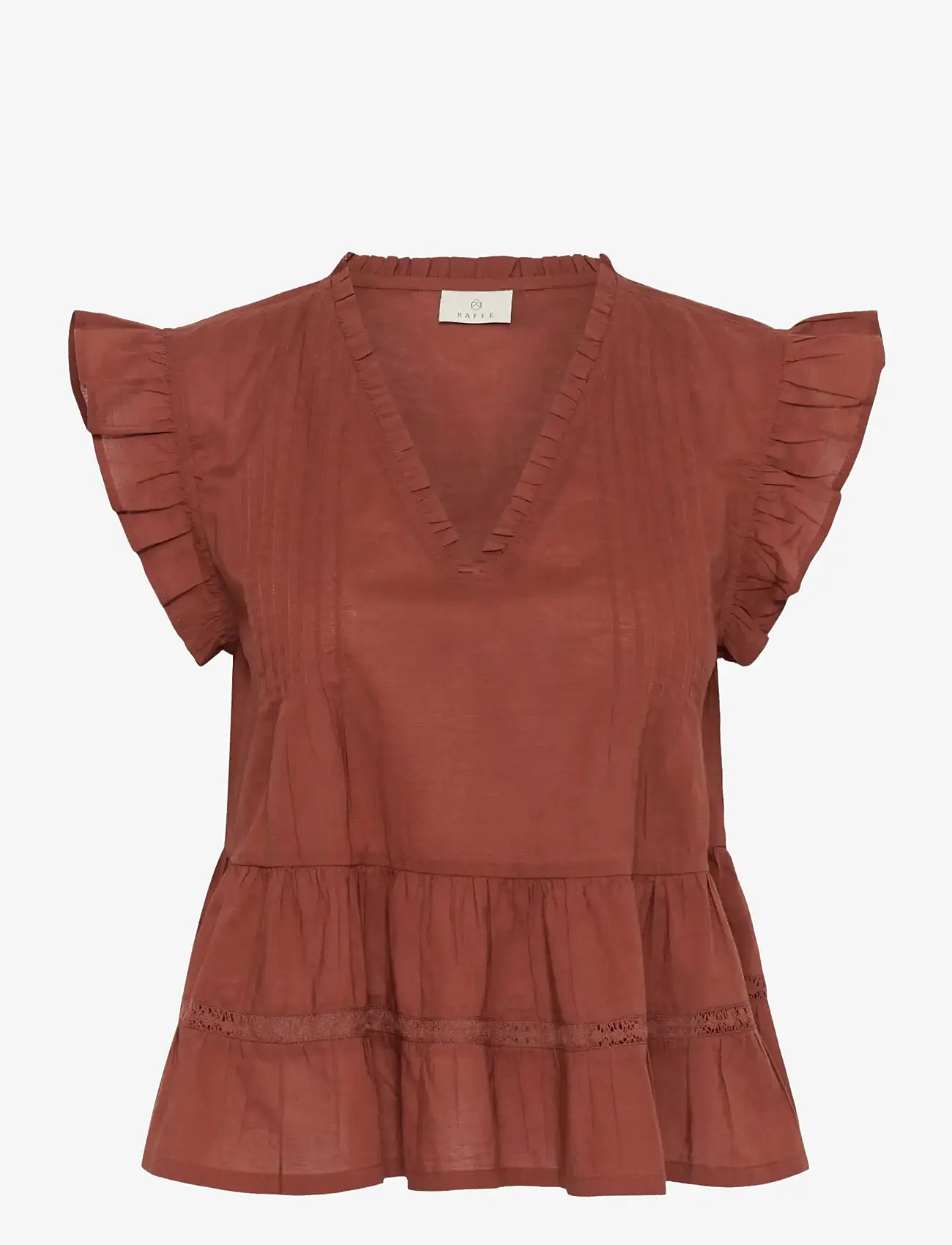 Kaffe - KAvalerie Top - kortærmede bluser - henna - 1
