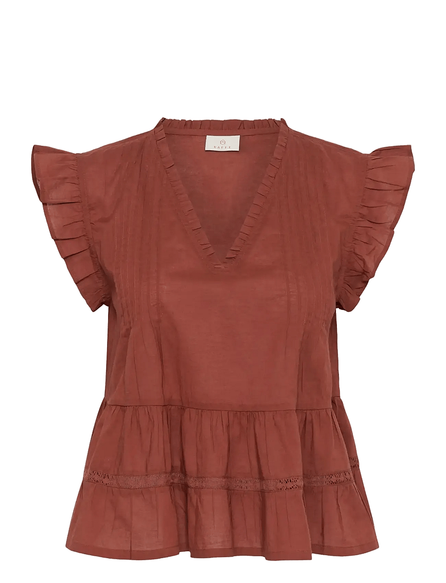 Kaffe - KAvalerie Top - kurzärmelige blusen - henna - 1