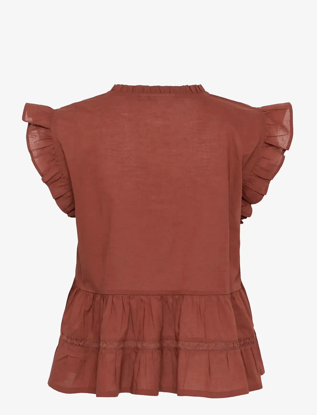Kaffe - KAvalerie Top - kortærmede bluser - henna - 2