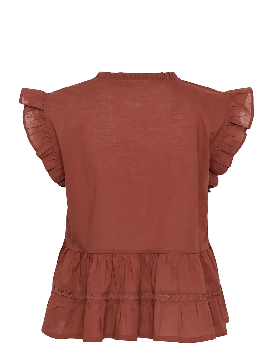 Kaffe - KAvalerie Top - kurzärmelige blusen - henna - 2