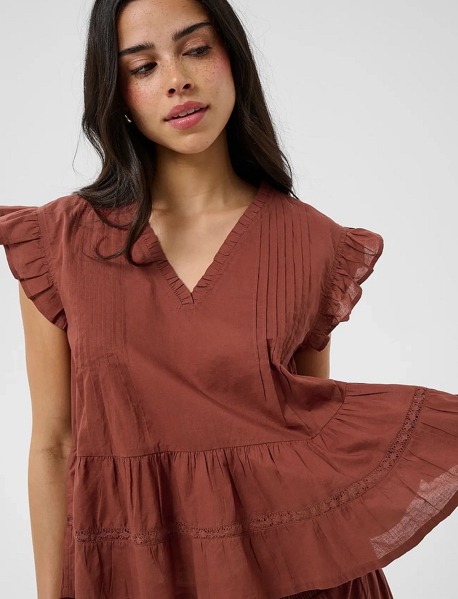 Kaffe - KAvalerie Top - kurzärmelige blusen - henna - 5