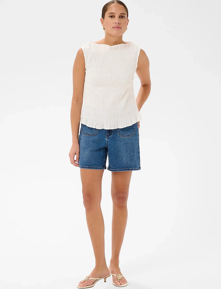 Kaffe - KAbethany Smock Top - Ärmellose tops - chalk - 3