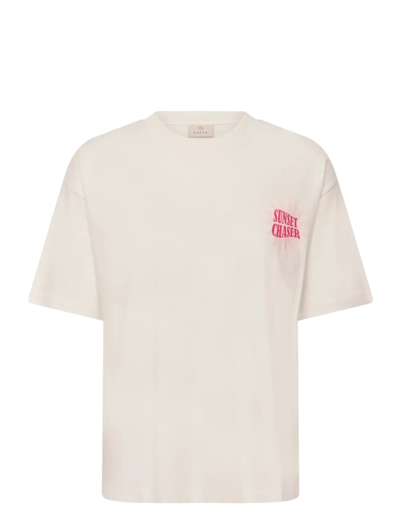 Kaffe KAkelly T-Shirt - Clothing - CHALK W. BLACK DEEP ARTWORK / cream