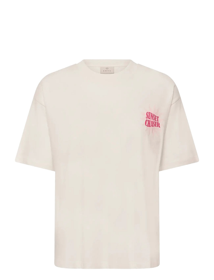 Kaffe - KAkelly T-Shirt - t-shirts - chalk w. black deep artwork - 1
