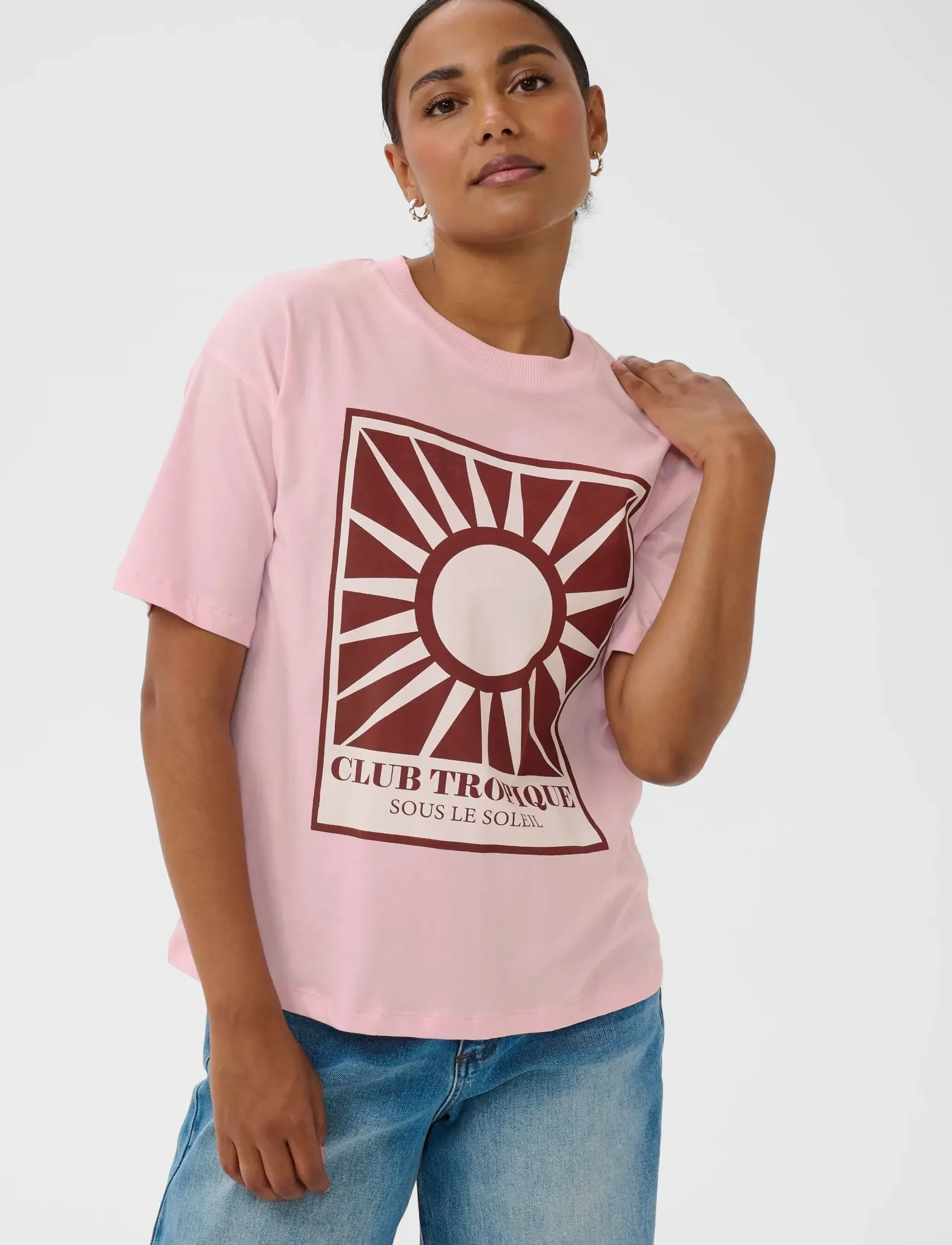 Kaffe Kakelly T-Shirt, S, Pink, T-Shirts & Toppe > Kortærmede, Dame