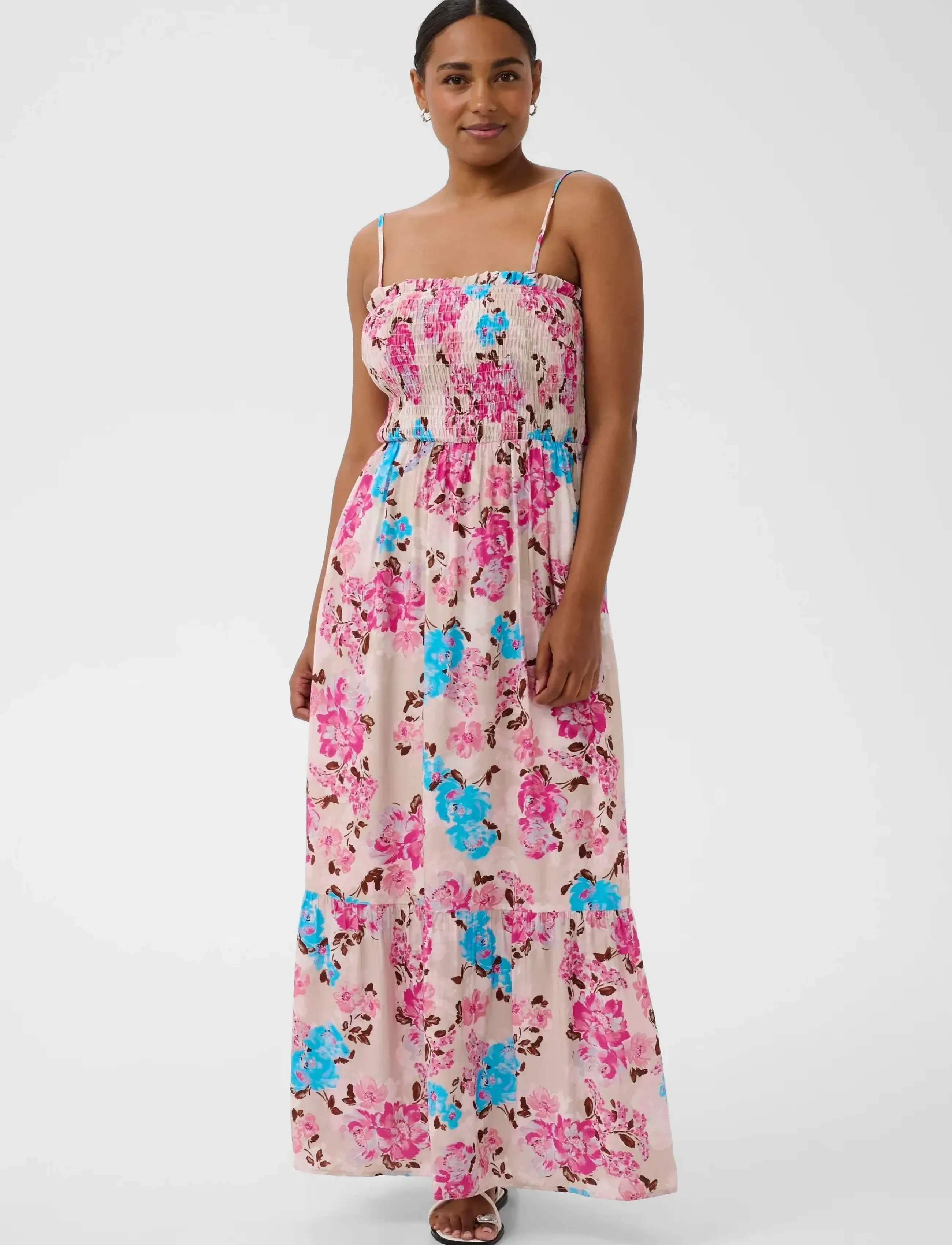 Kaffe KAhaisley Dress - Nýkomið - MULTI COLOR FLOWER / pink/rose