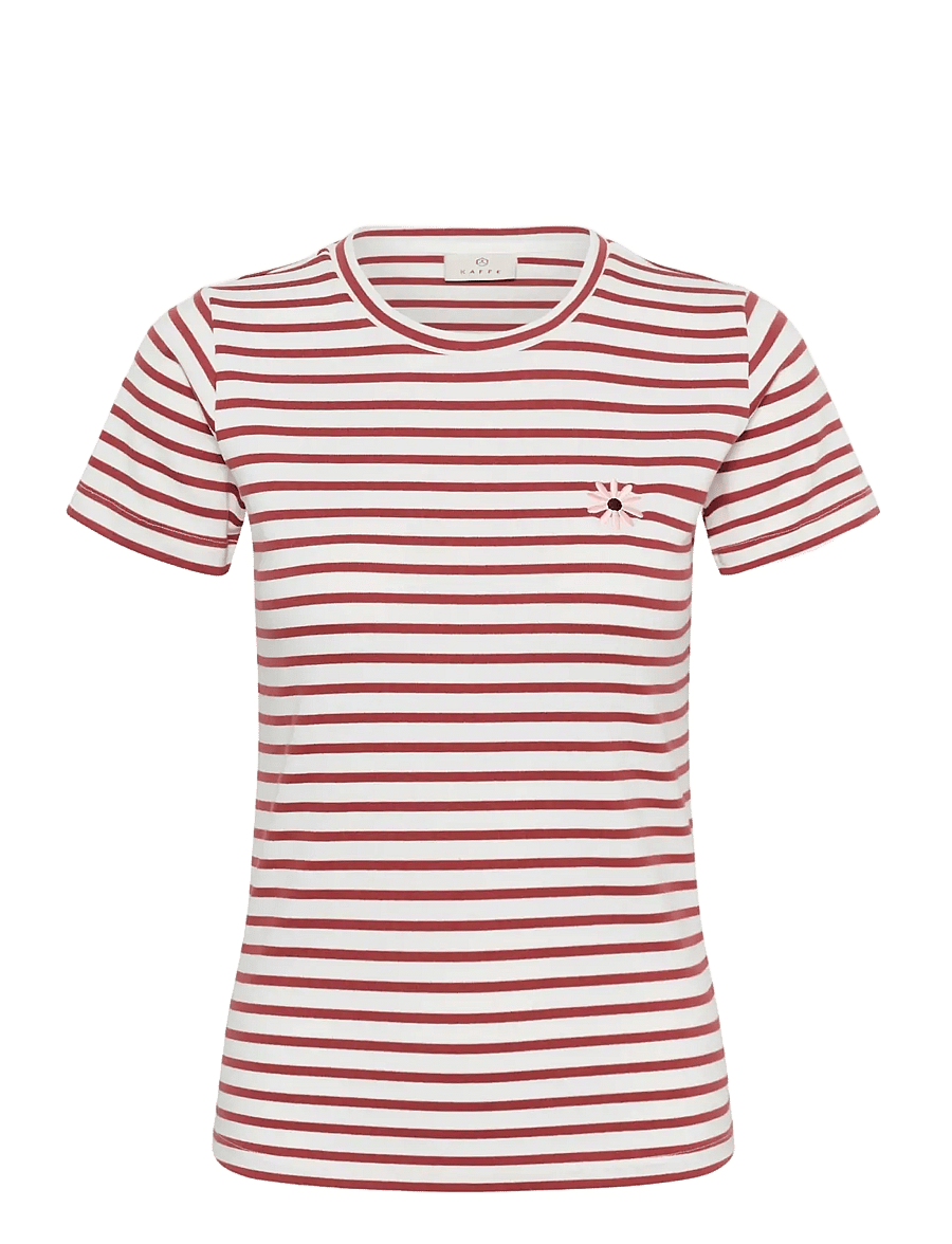 Kaffe - KAliddy Flower T-Shirt - t-shirts - chalk/henna-pink flower - 1