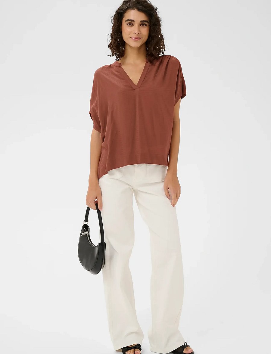 Kaffe - KAgina Blouse - short-sleeved blouses - henna - 3