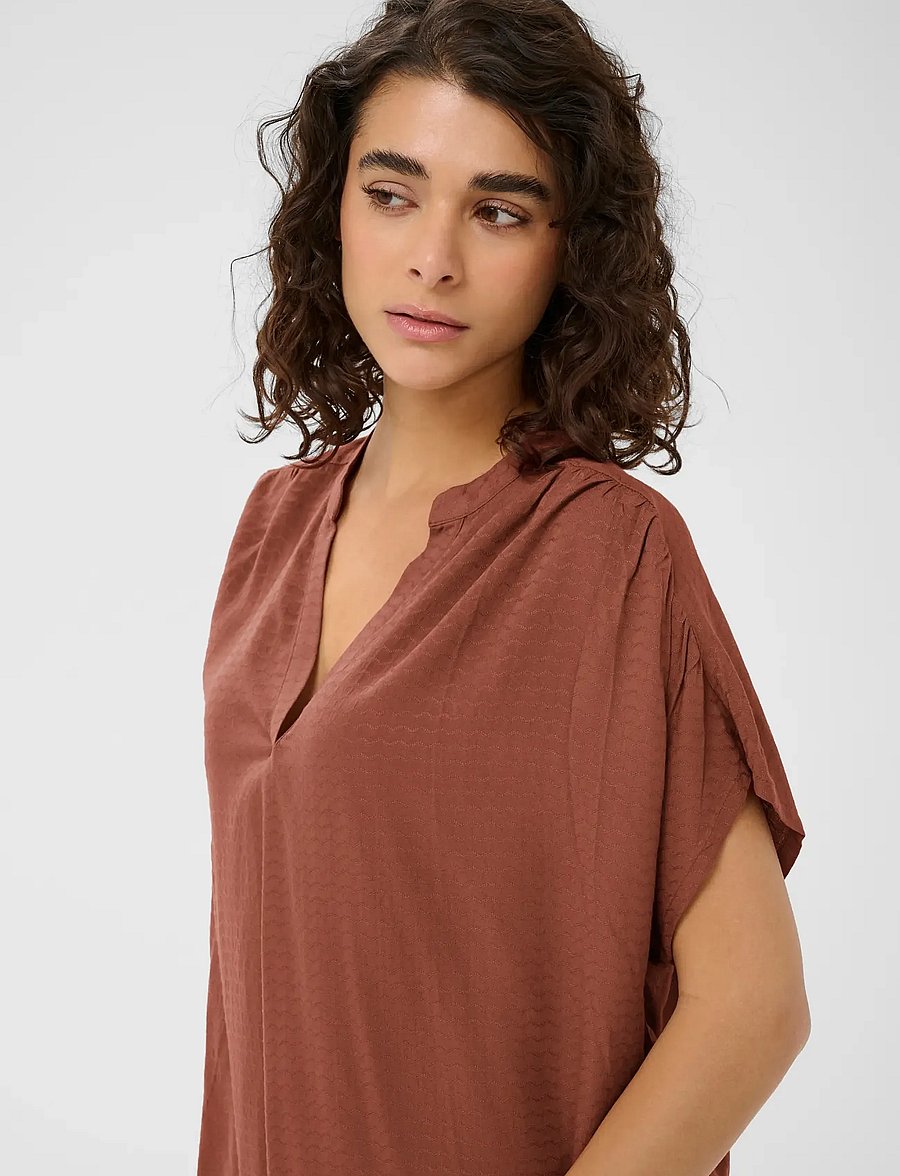 Kaffe - KAgina Blouse - short-sleeved blouses - henna - 5