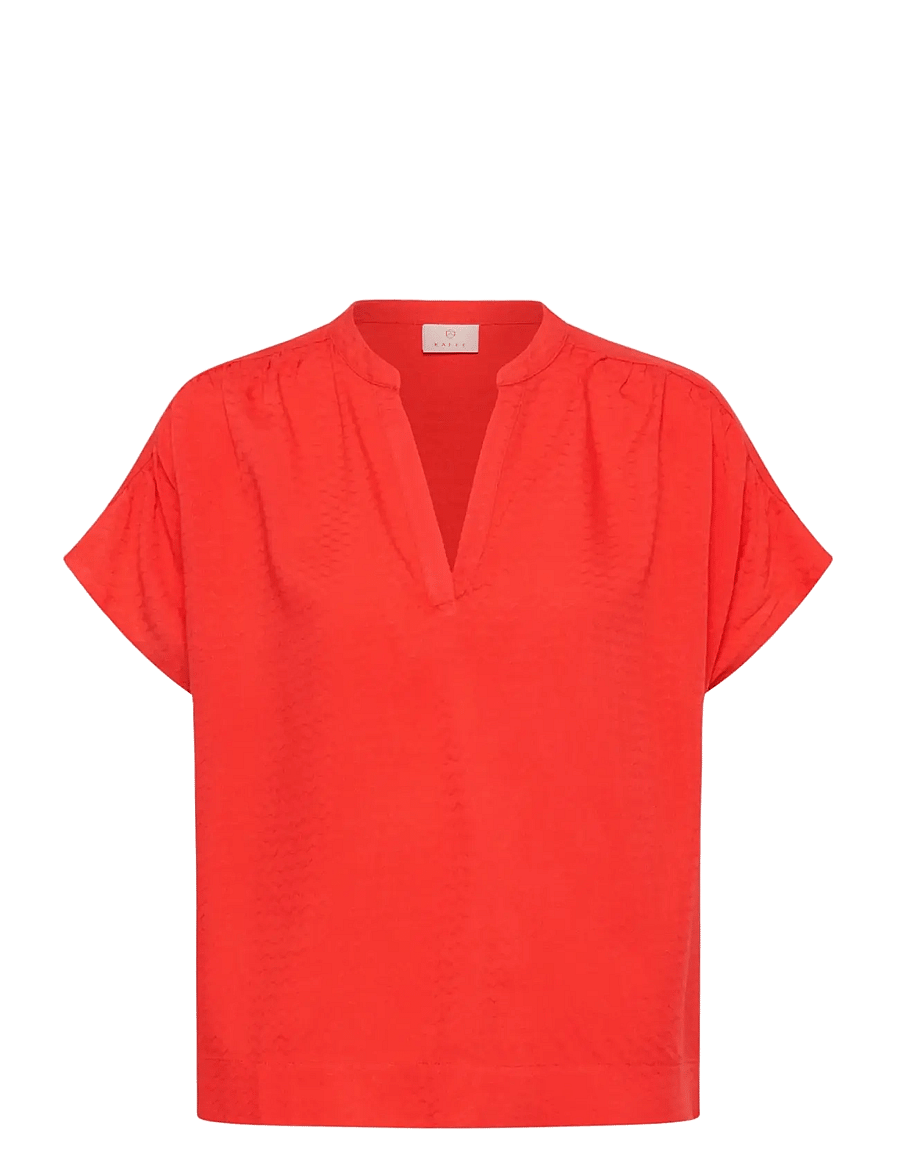Kaffe - KAgina Blouse - kurzärmelige blusen - poppy red - 1