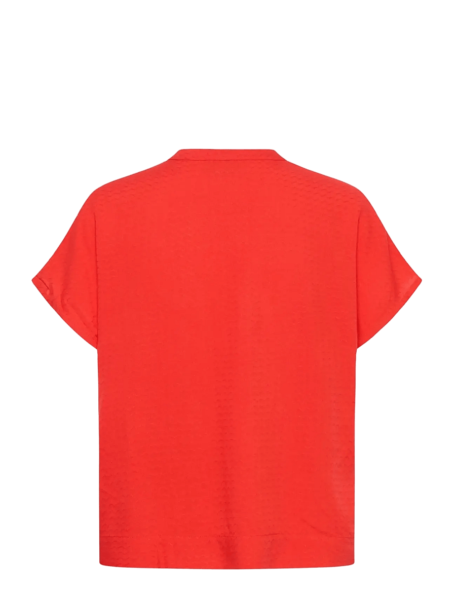 Kaffe - KAgina Blouse - kurzärmelige blusen - poppy red - 2