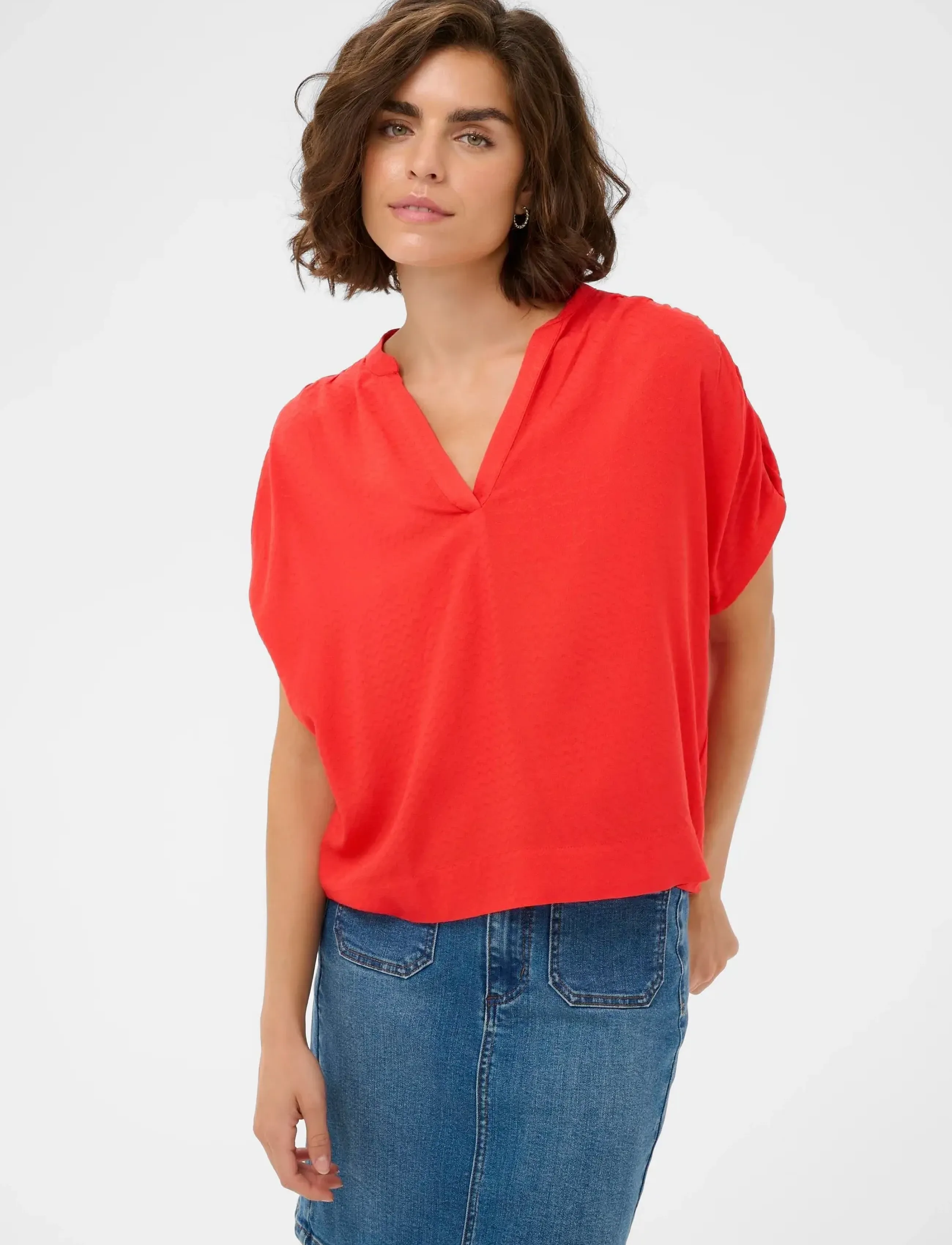 Kaffe Kagina Blouse, 42, Red, Bluser > Kortærmede, Dame