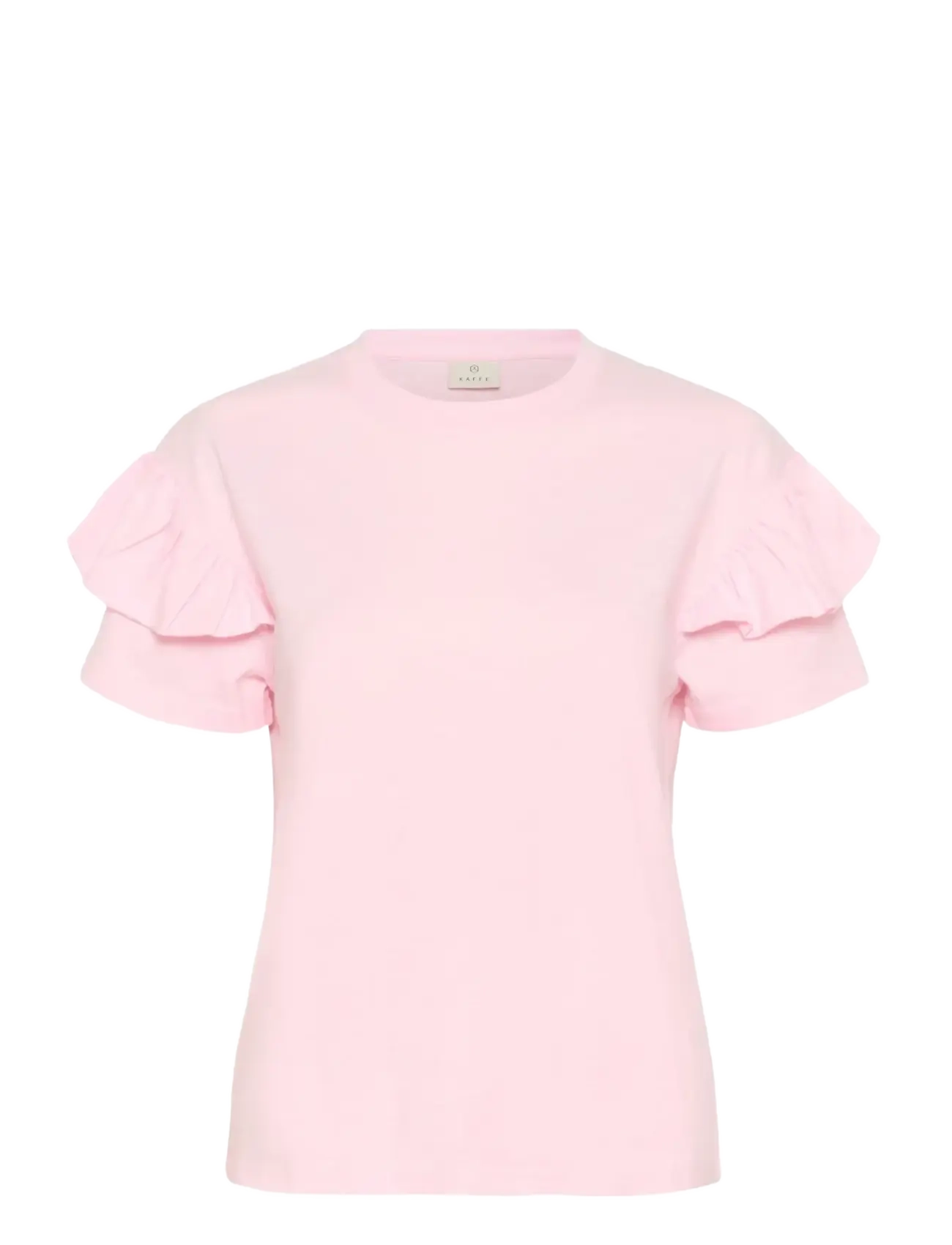 KAFFE Kaerin Flounce T-Shirt Pink - L - Damen