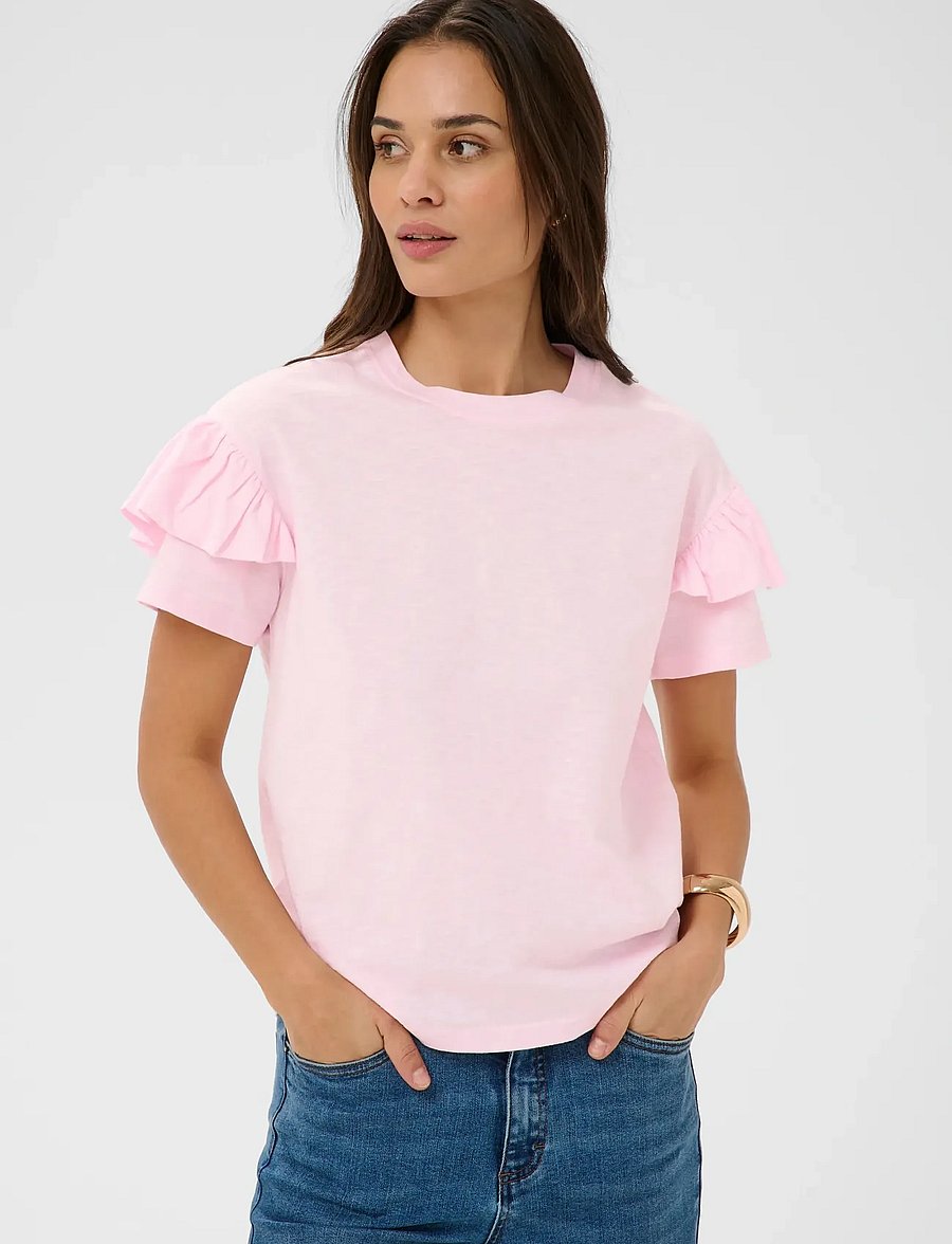 Kaffe - KAerin Flounce T-Shirt - t-shirts - ballerina - 0