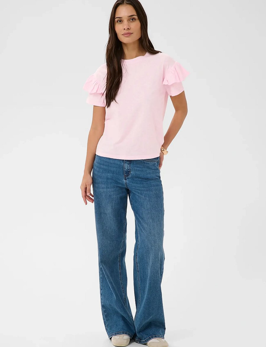 Kaffe - KAerin Flounce T-Shirt - t-shirts - ballerina - 3