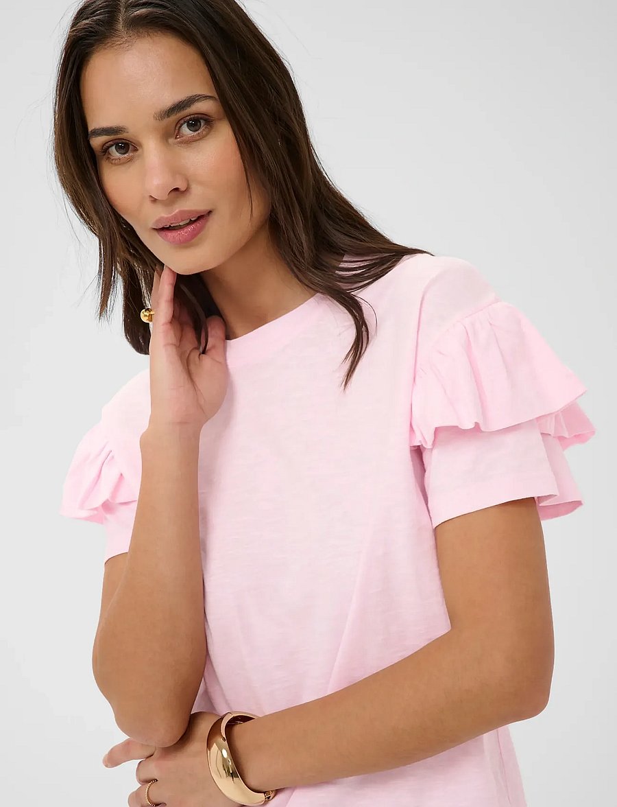 Kaffe - KAerin Flounce T-Shirt - t-shirts - ballerina - 5