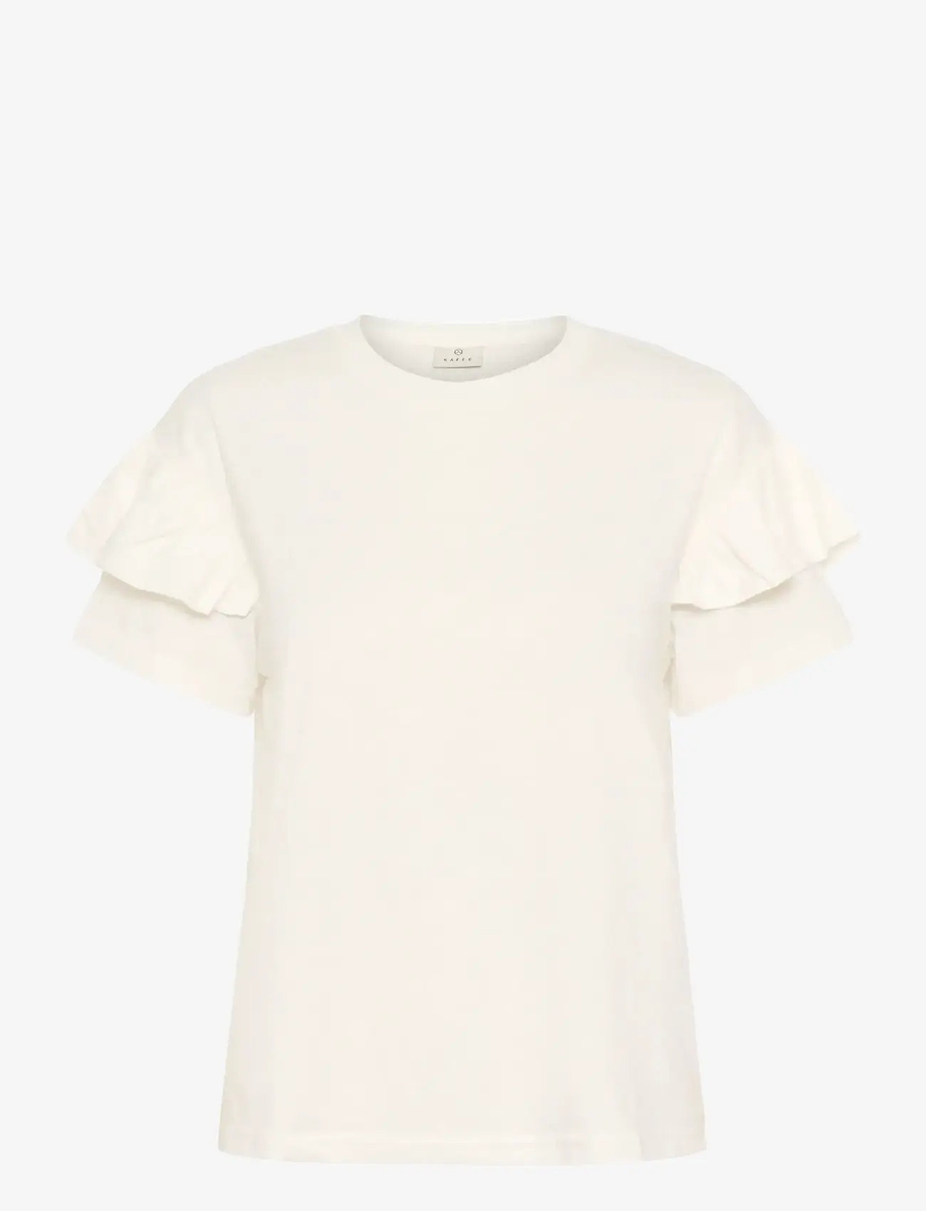 Kaffe - KAerin Flounce T-Shirt - t-shirts - chalk - 1