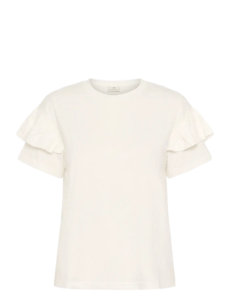 Kaffe - KAerin Flounce T-Shirt - t-shirts - chalk - 1