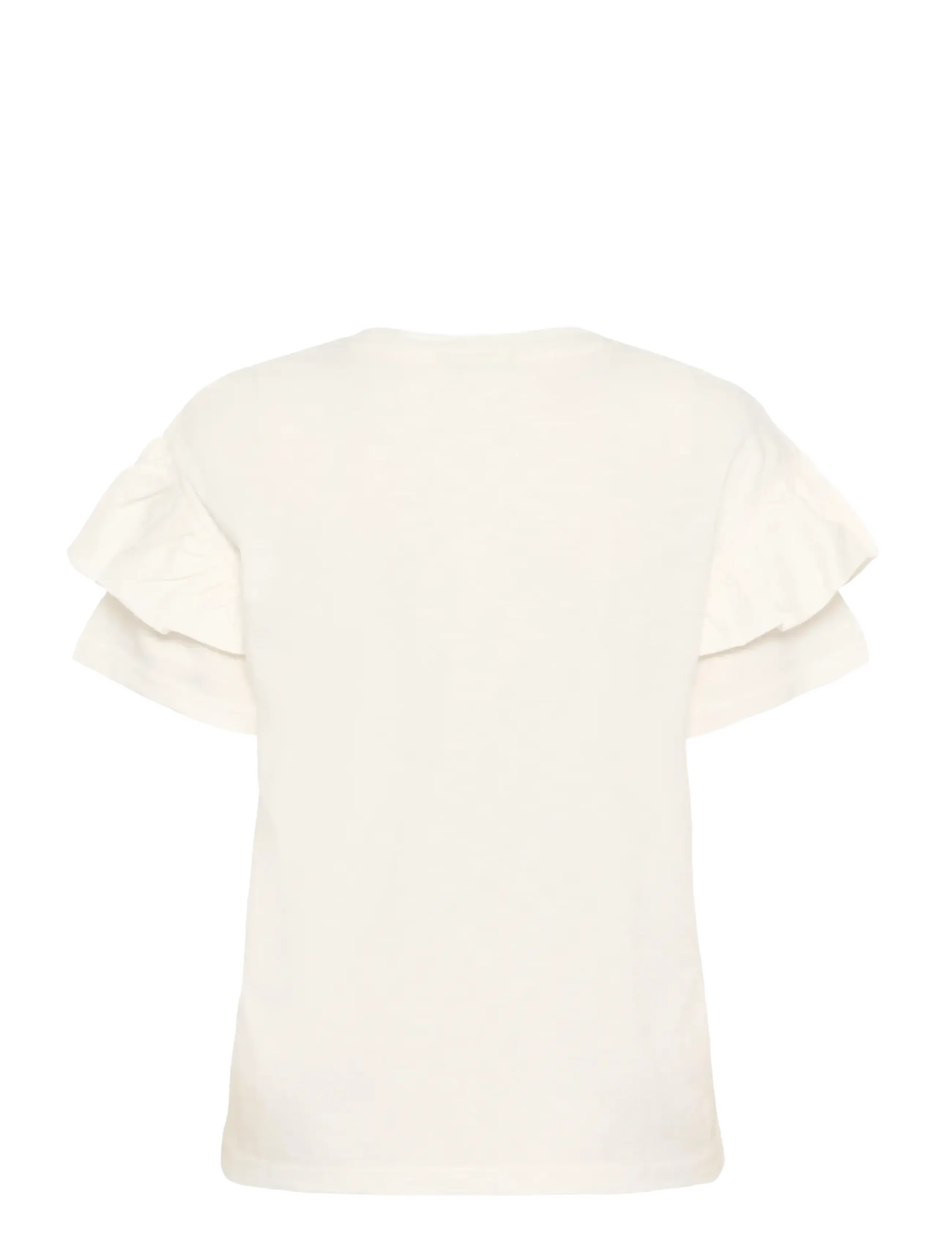 Kaffe - KAerin Flounce T-Shirt - stuttermarbolir - chalk - 2