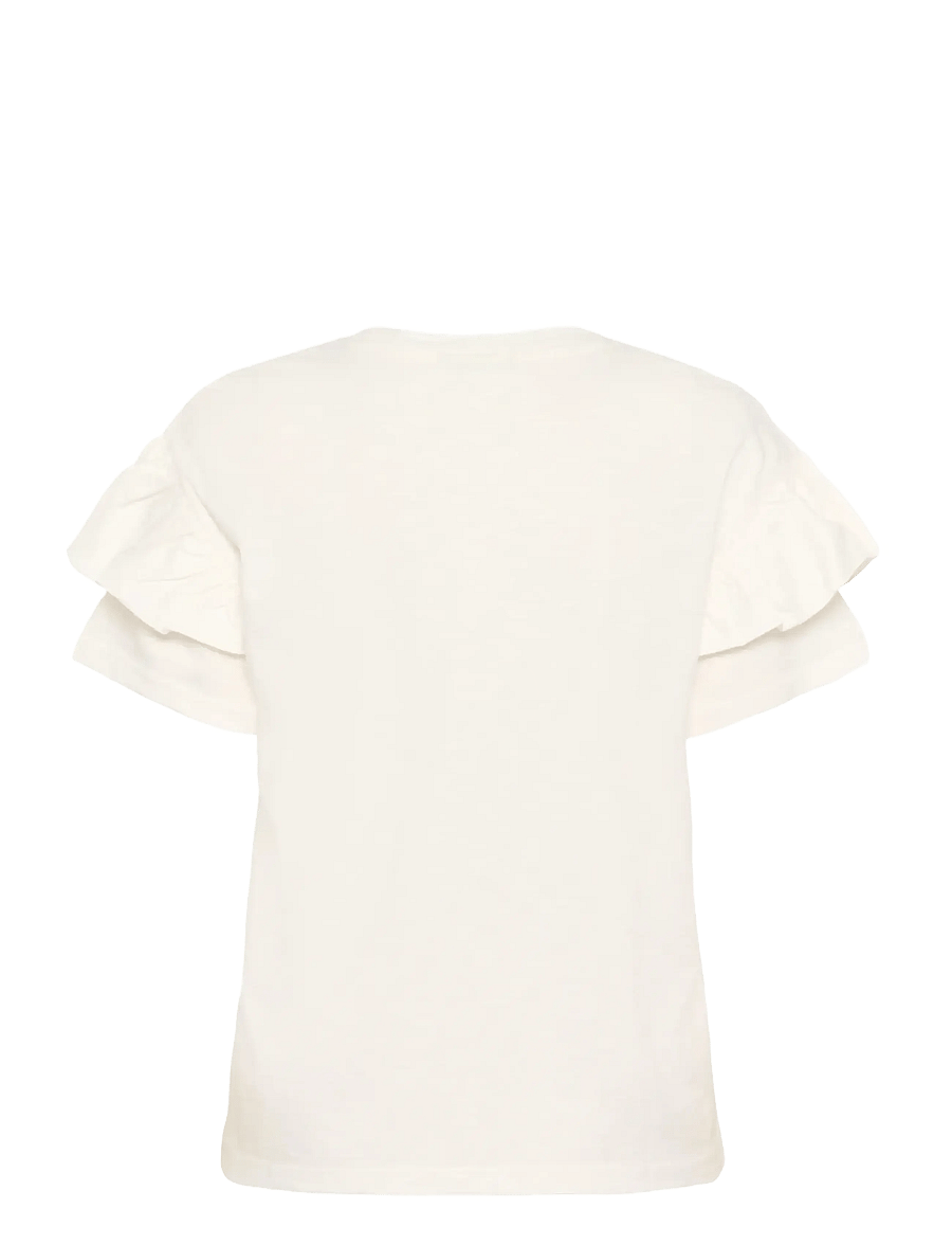 Kaffe - KAerin Flounce T-Shirt - t-shirts - chalk - 2