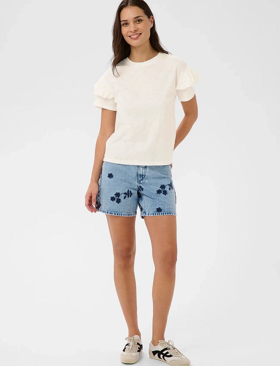 Kaffe - KAerin Flounce T-Shirt - t-shirts - chalk - 3