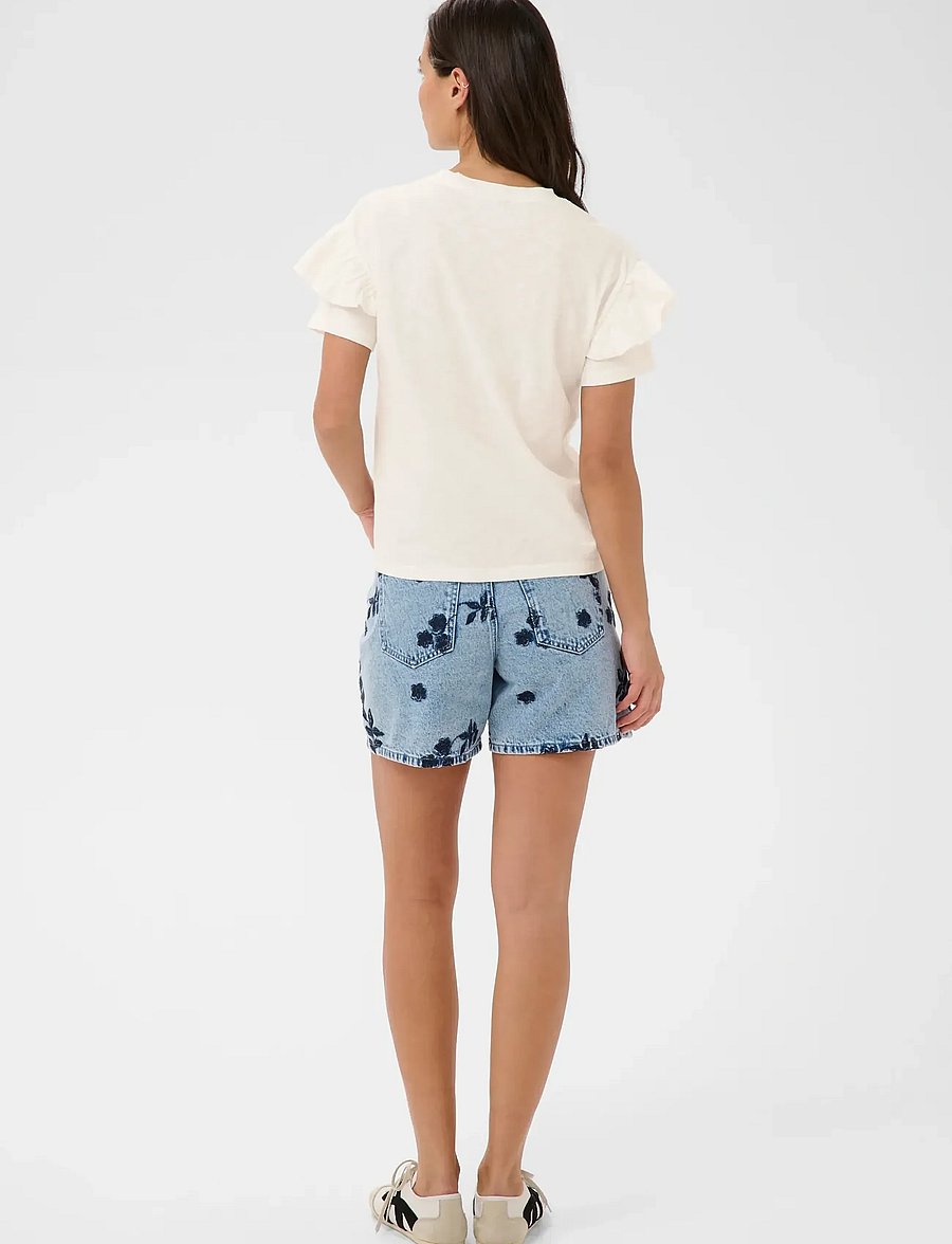 Kaffe - KAerin Flounce T-Shirt - t-shirts - chalk - 4