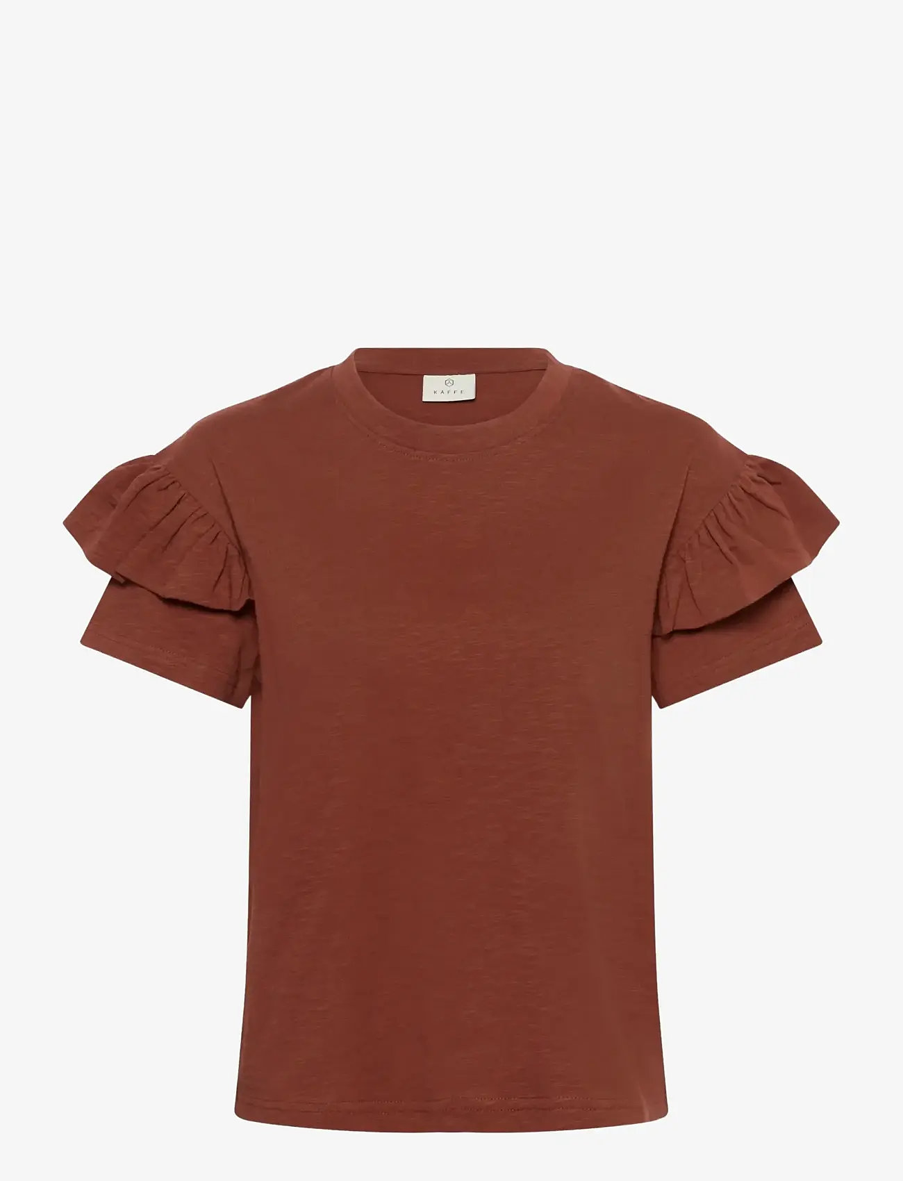 Kaffe - KAerin Flounce T-Shirt - t-shirts - henna - 1