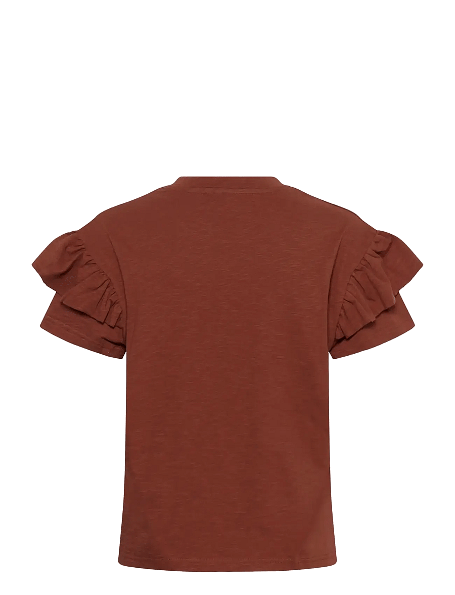 Kaffe - KAerin Flounce T-Shirt - t-shirts - henna - 2