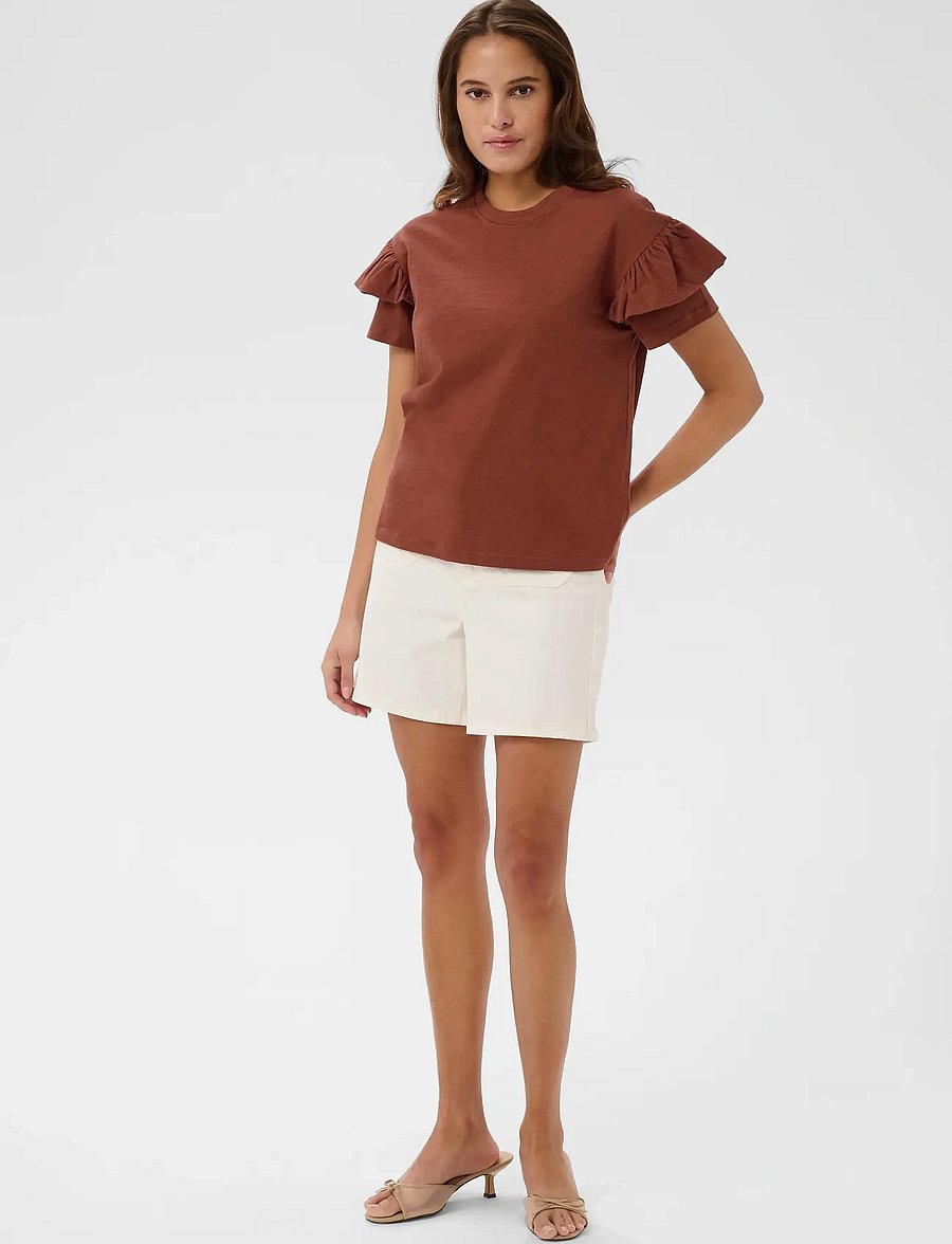 Kaffe - KAerin Flounce T-Shirt - t-shirts - henna - 3