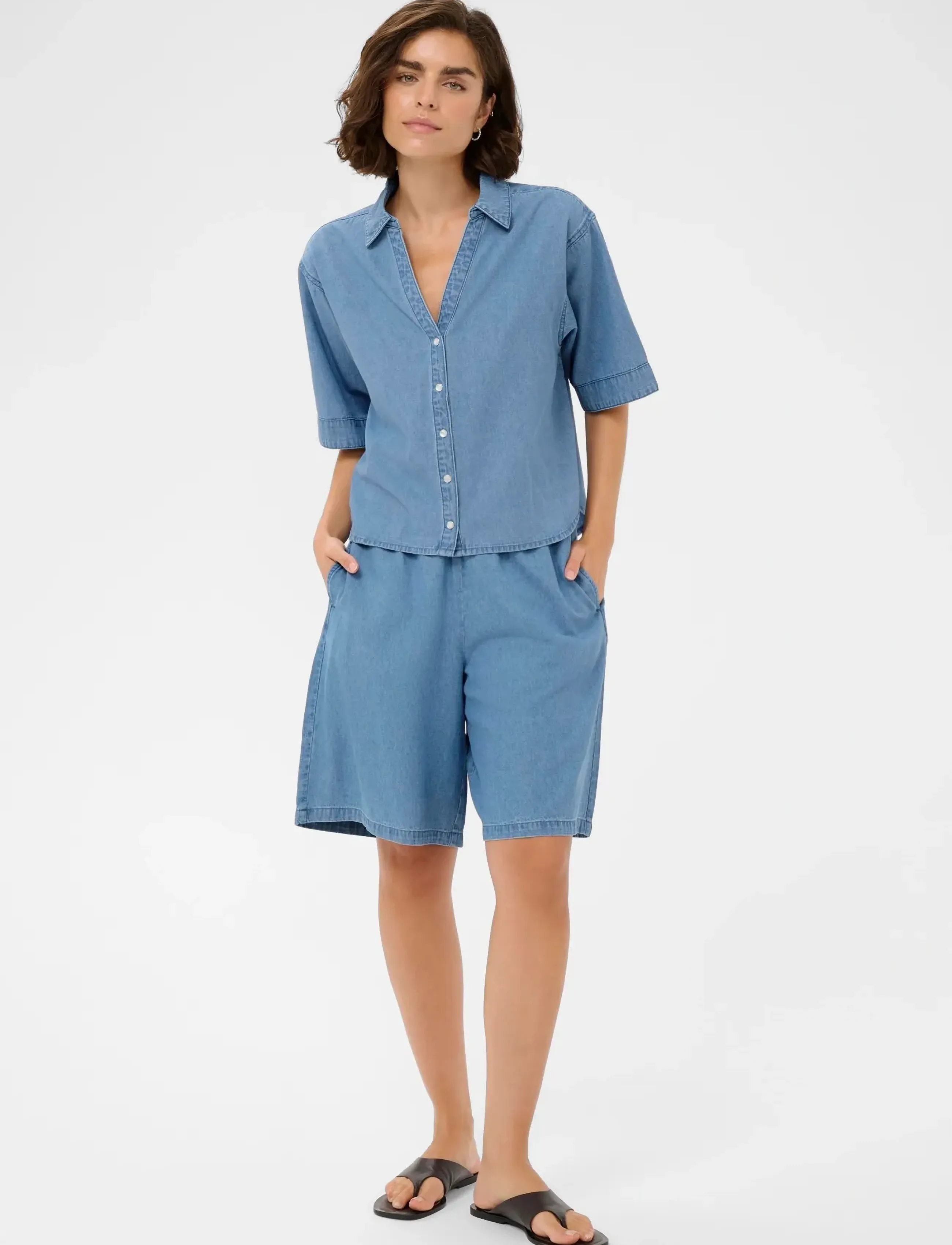 Kaffe - KAjade Denim Shirt - denimskjorter - medium blue chambray - 3