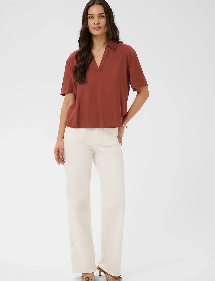 Kaffe - KAemily Blouse - short-sleeved blouses - henna - 3