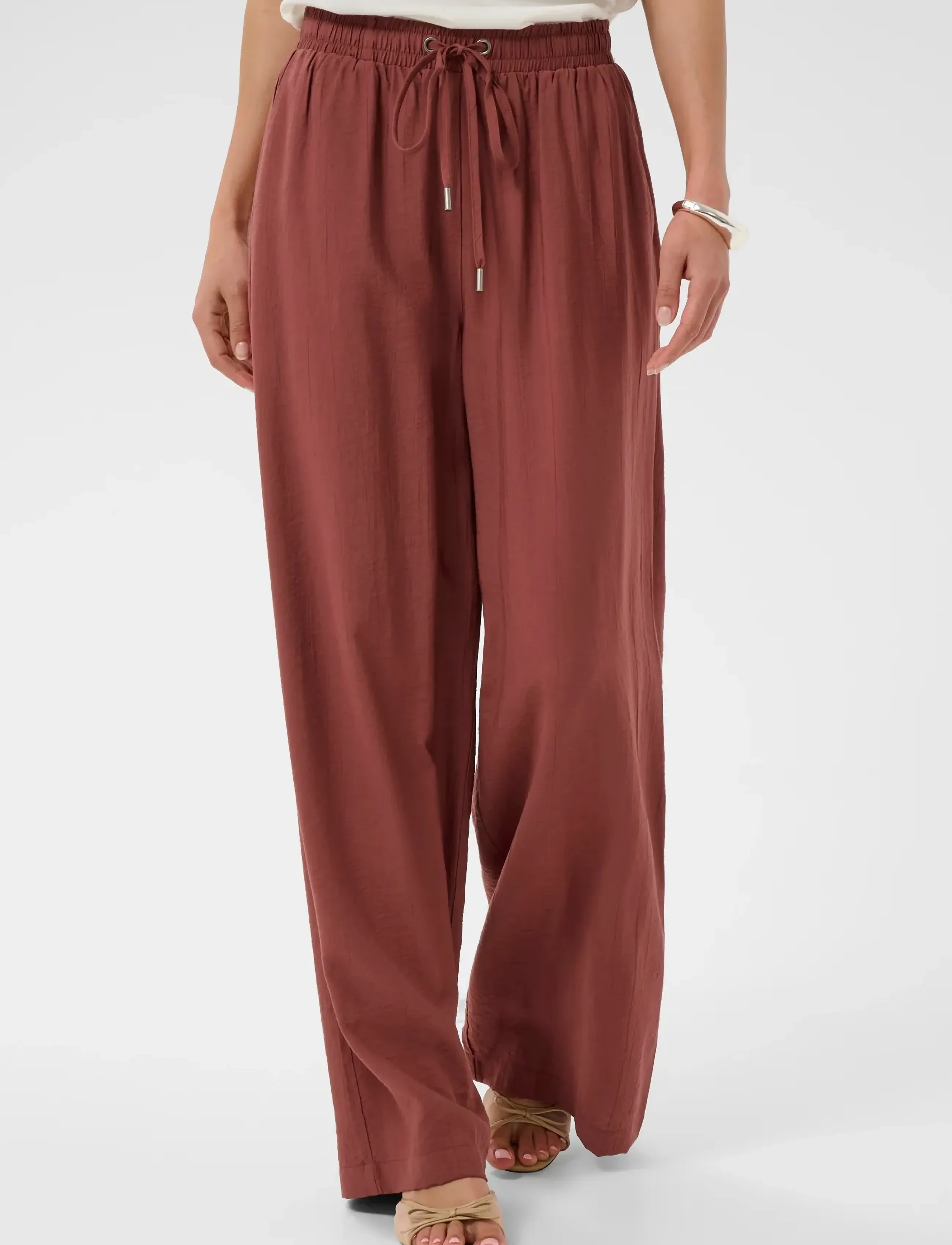 Kaffe Kaemily Wide Pants, Kvinder, Vide Bukser, Brun, Str: 38