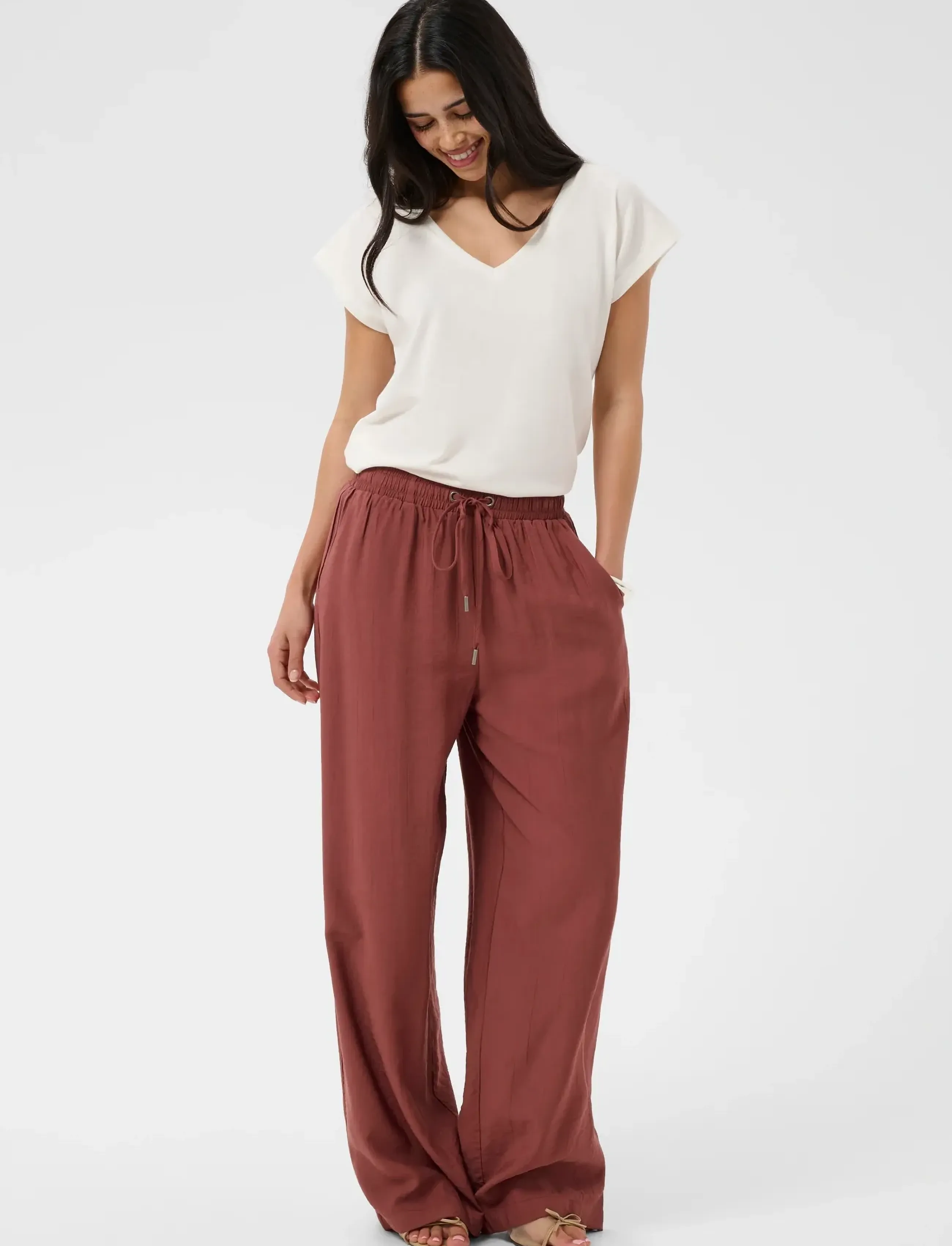 Kaffe Kaemily Wide Pants mjukisbyxor dam – bild 2