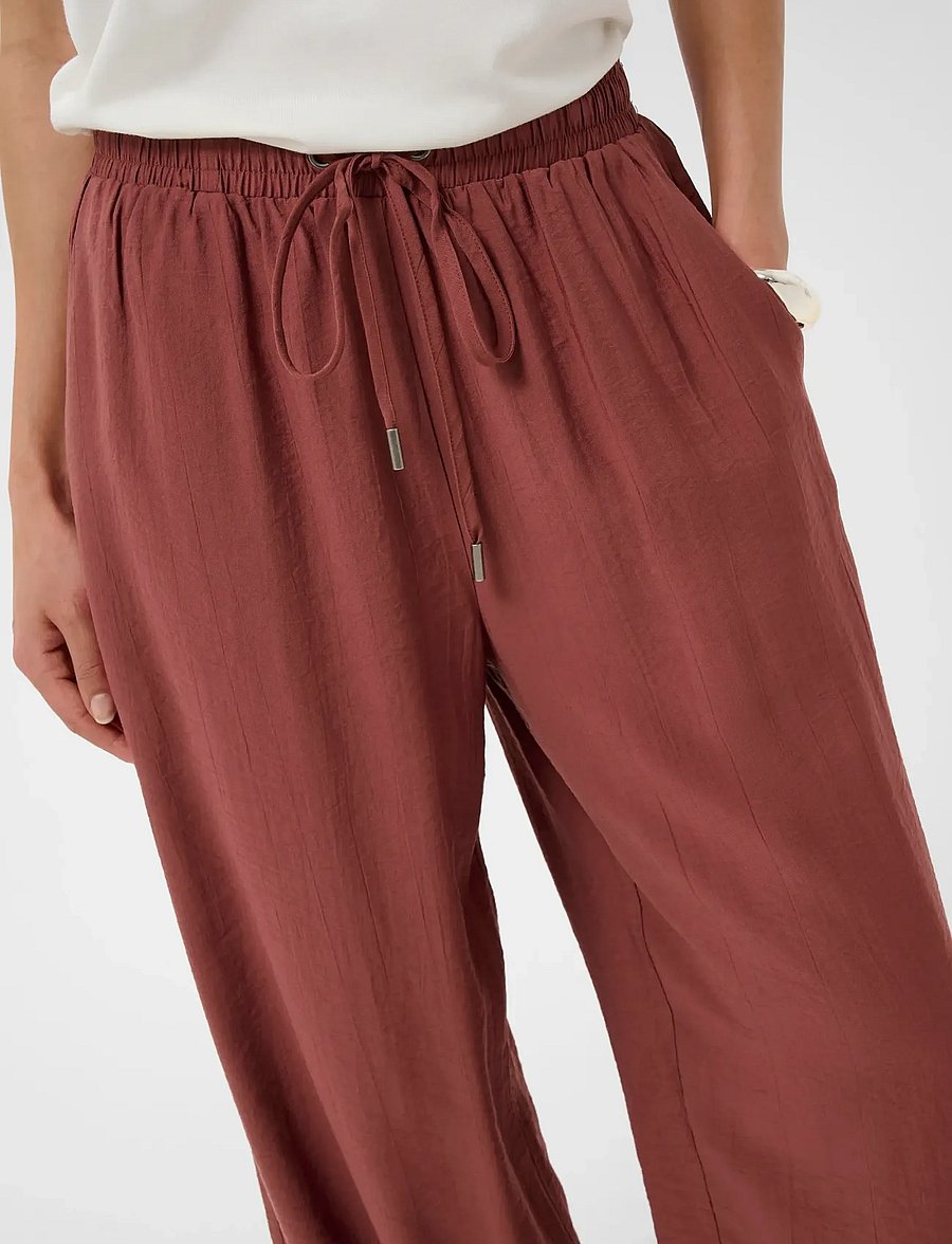 Kaffe - KAemily Wide Pants - bikses ar platām starām - henna - 5