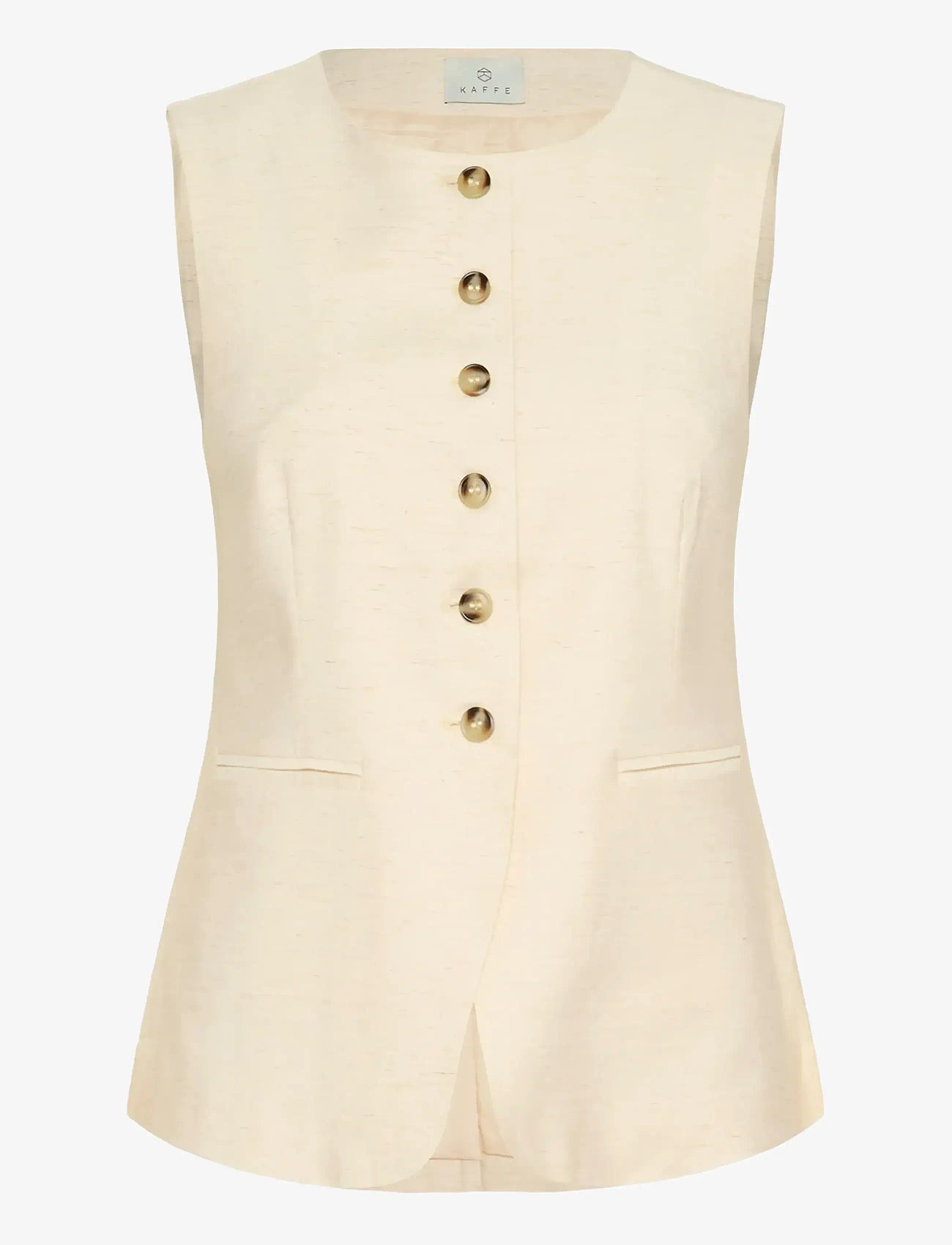 Kaffe - KAannetta Waist Coat - forårsjakker - feather gray melange - 1