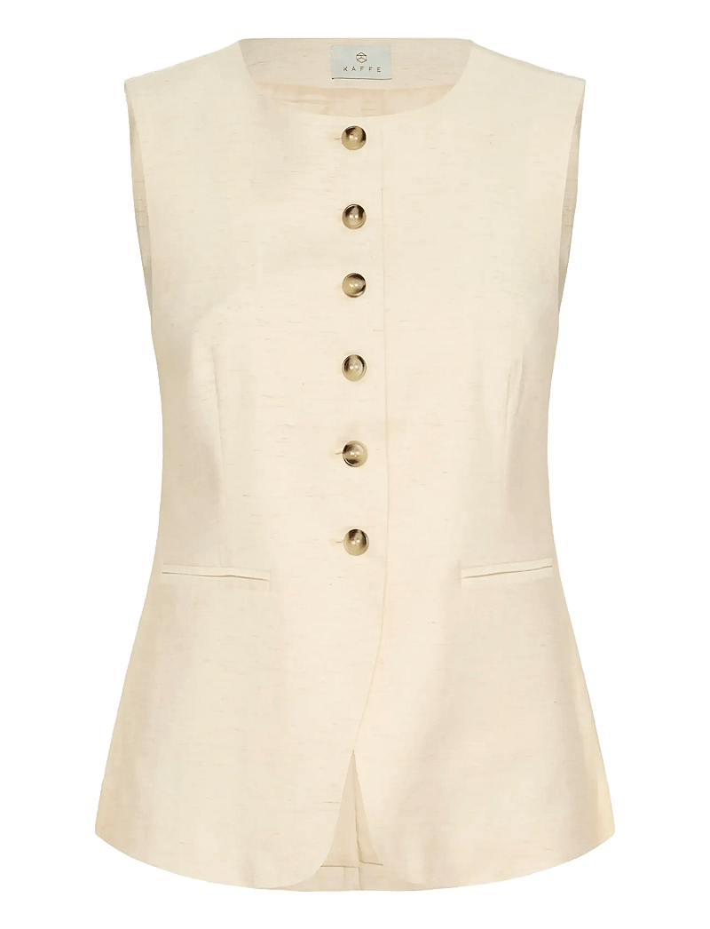 Kaffe - KAannetta Waist Coat - forårsjakker - feather gray melange - 1