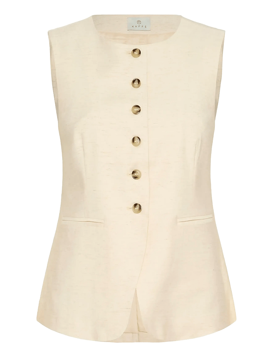 Kaffe - KAannetta Waist Coat - kevadjoped - feather gray melange - 1