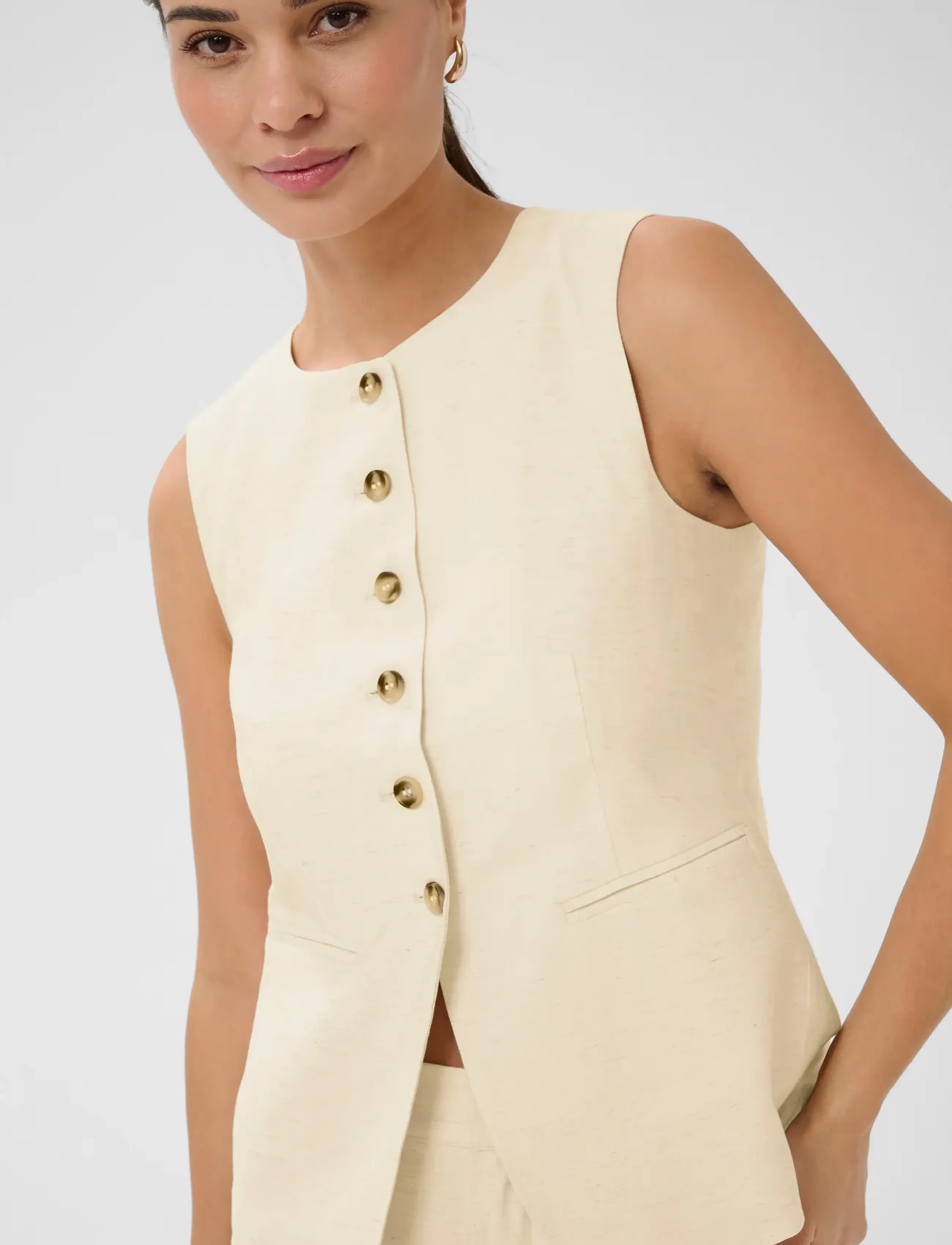 Kaffe - KAannetta Waist Coat - kevadjoped - feather gray melange - 5