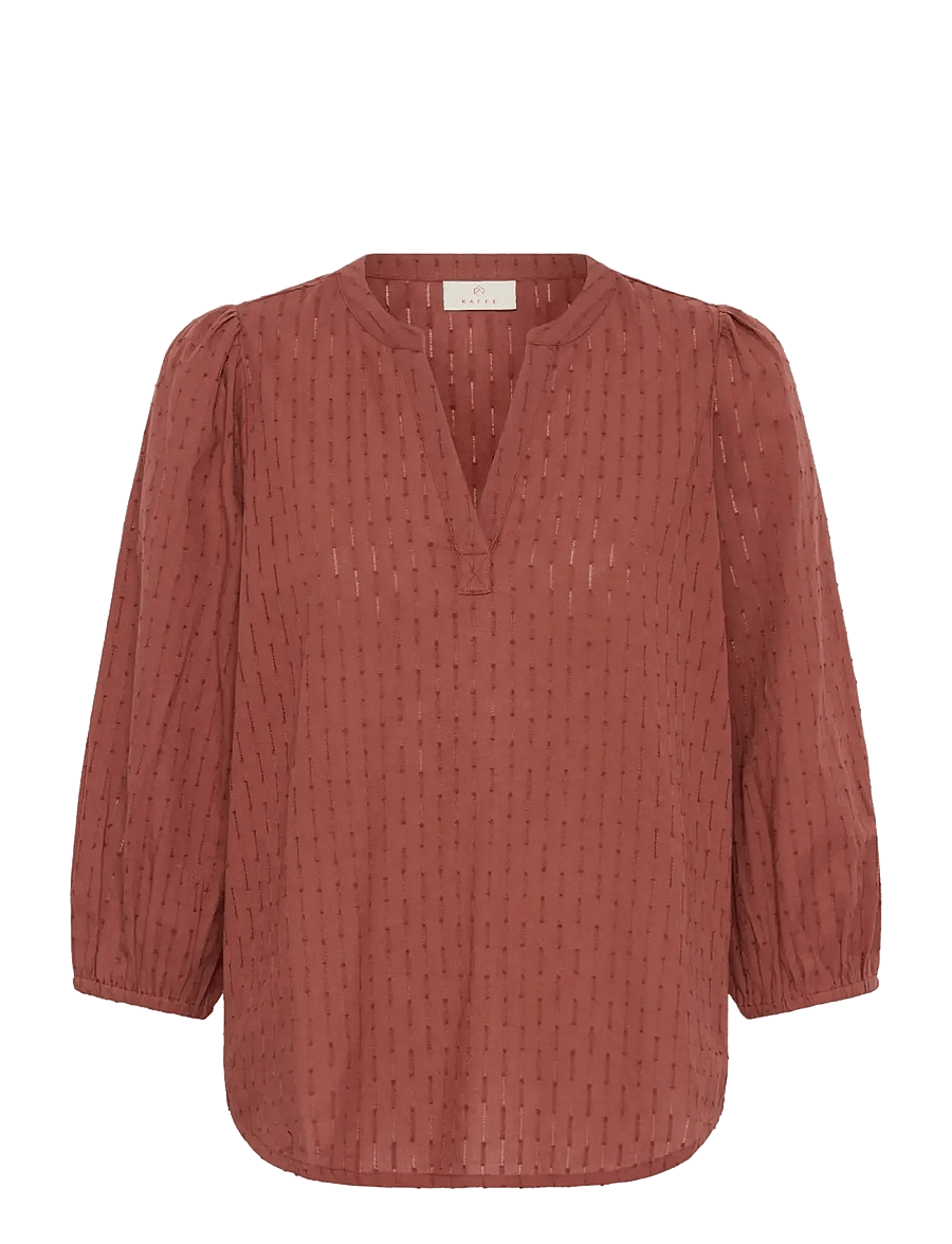 Kaffe - KAbea Blouse - långärmade blusar - henna - 1