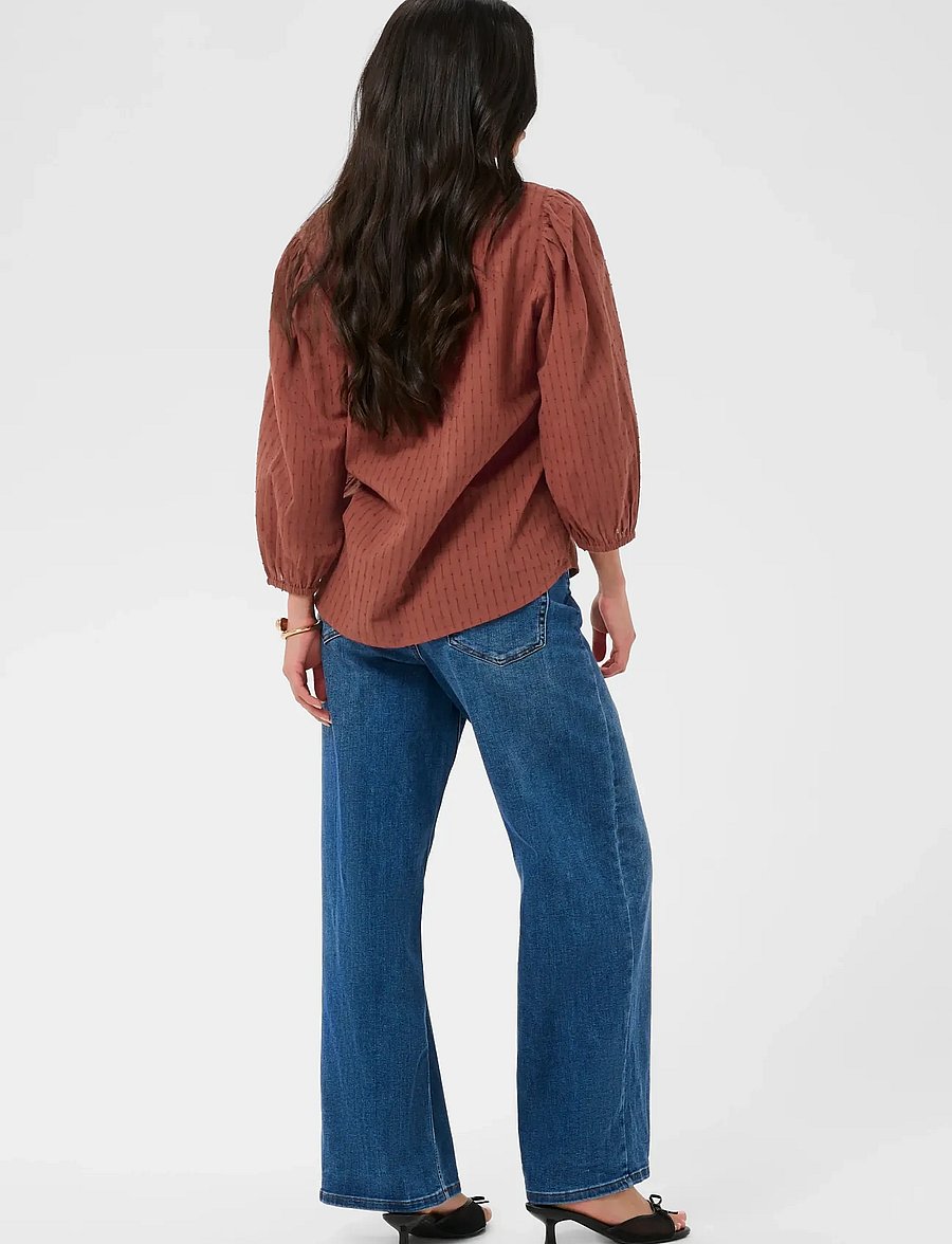 Kaffe - KAbea Blouse - långärmade blusar - henna - 4