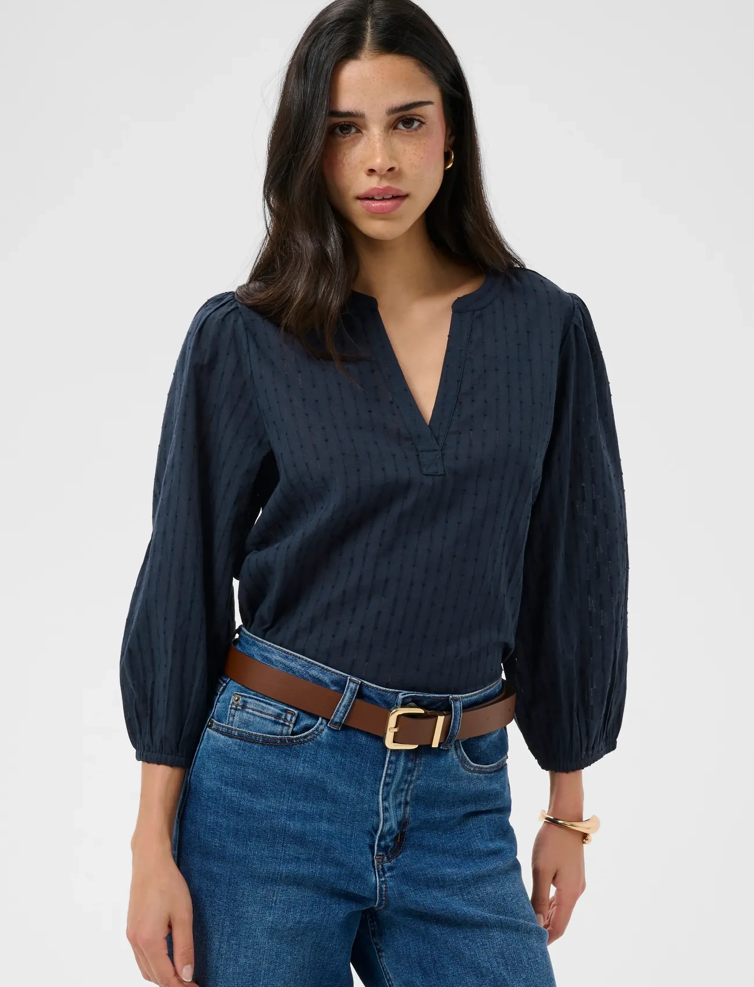Kaffe Kabea Blouse, 34, Navy, Bluser > Langærmede, Dame