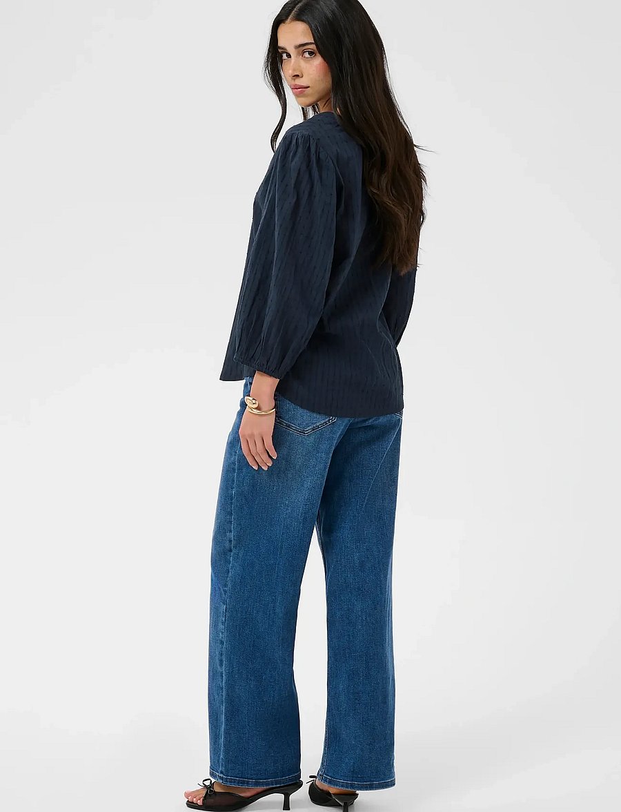 Kaffe - KAbea Blouse - långärmade blusar - midnight marine - 4