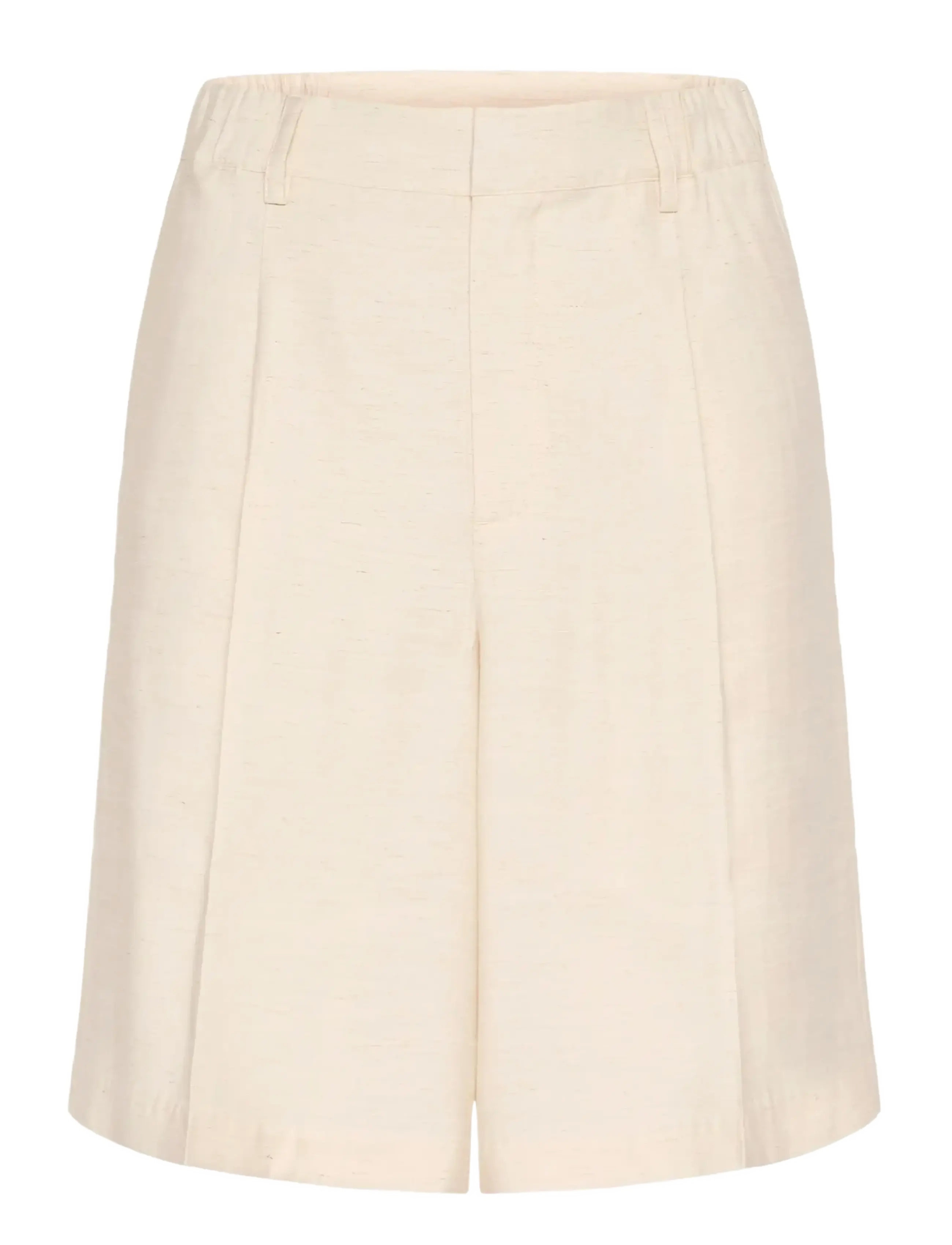 Kaffe KAannetta HW Shorts - Linen shorts - FEATHER GRAY MELANGE / cream