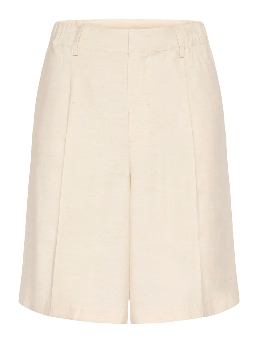 Kaffe - KAannetta HW Shorts - linneshorts - feather gray melange - 1
