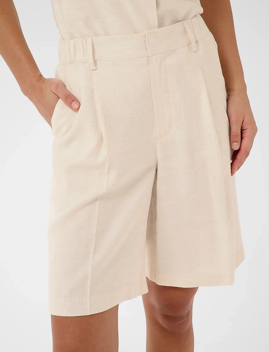 Kaffe - KAannetta HW Shorts - linneshorts - feather gray melange - 5