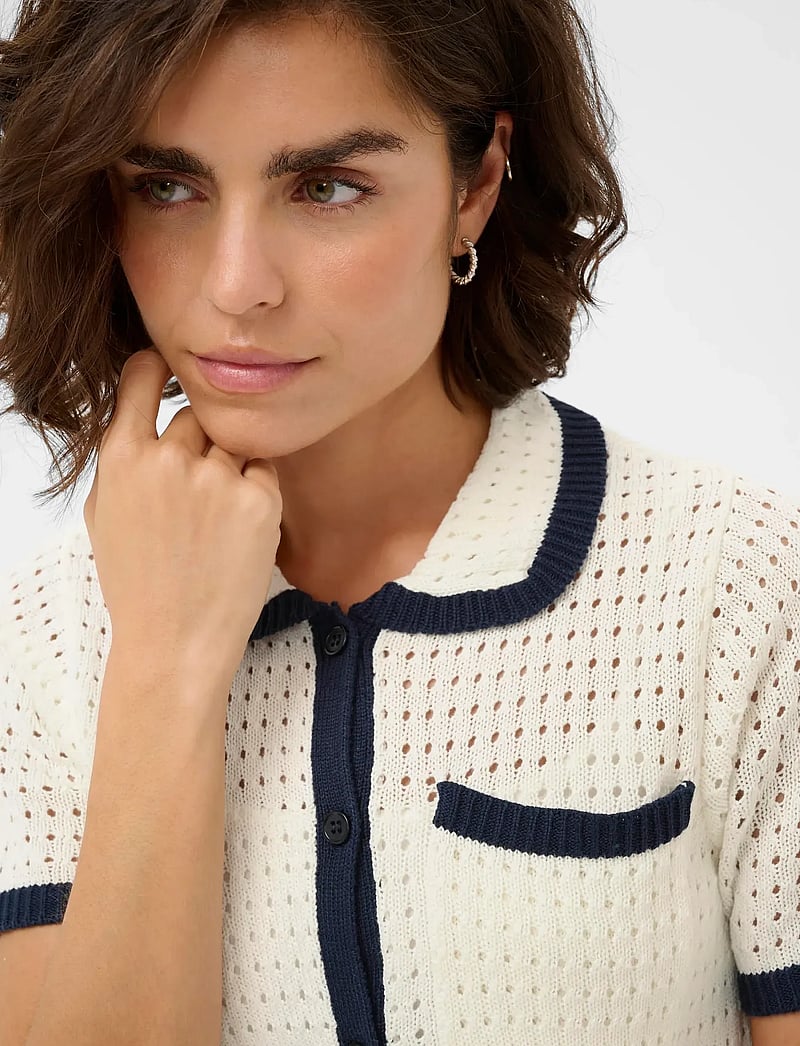 Kaffe - KAbrianna Knit Cardigan - cardigans - chalk - 4
