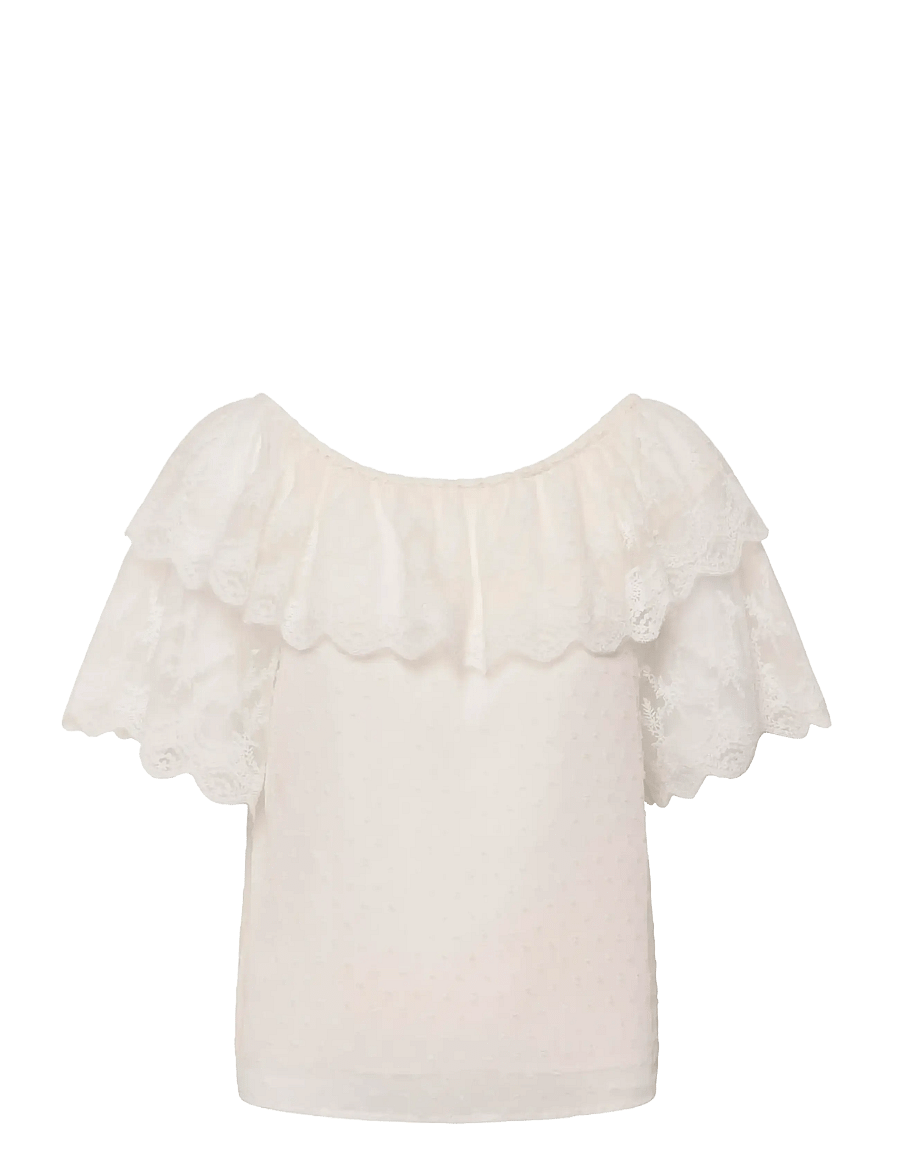 Kaffe - KAthea Blouse - blūzes ar īsām piedurknēm - chalk - 1