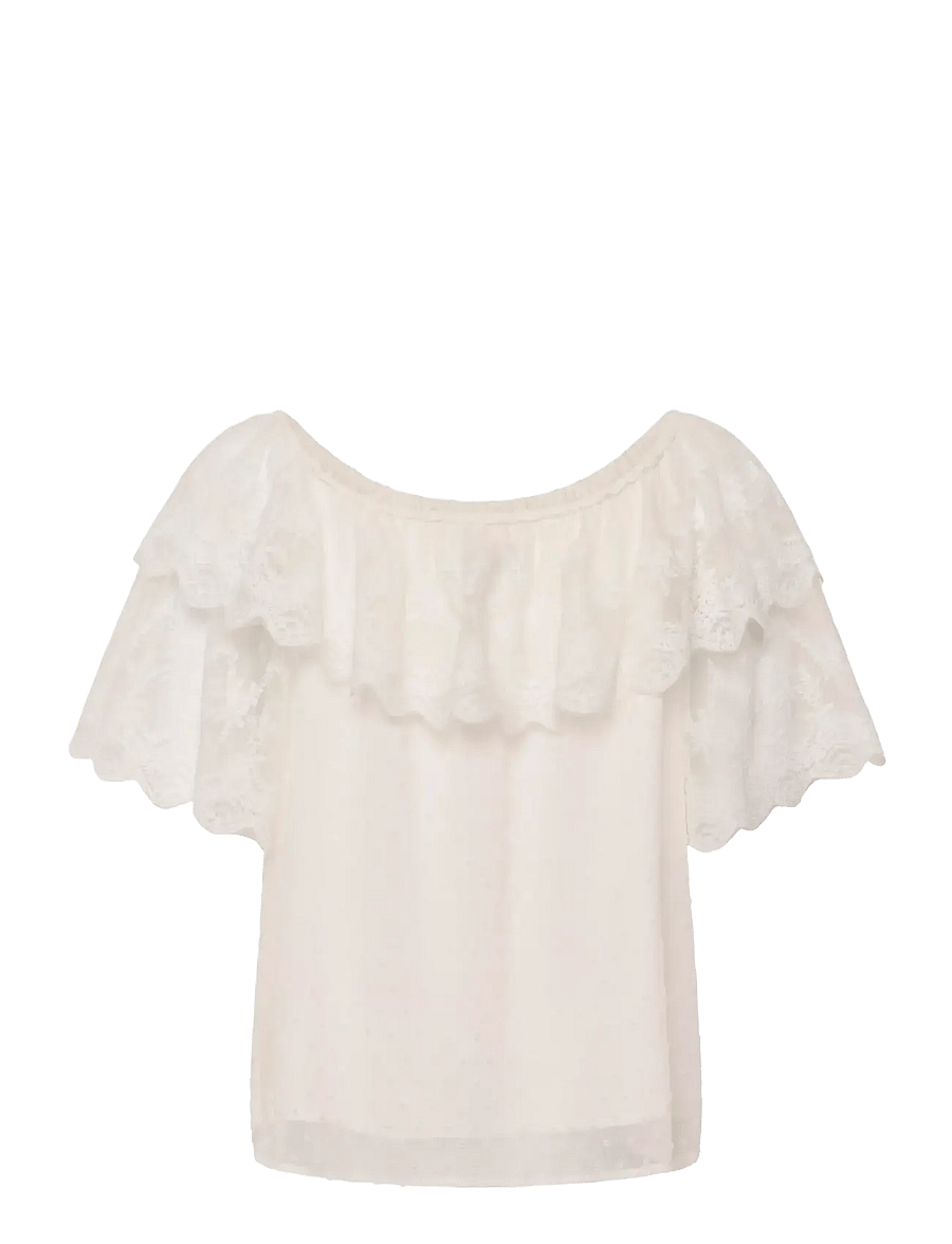 Kaffe - KAthea Blouse - blūzes ar īsām piedurknēm - chalk - 2