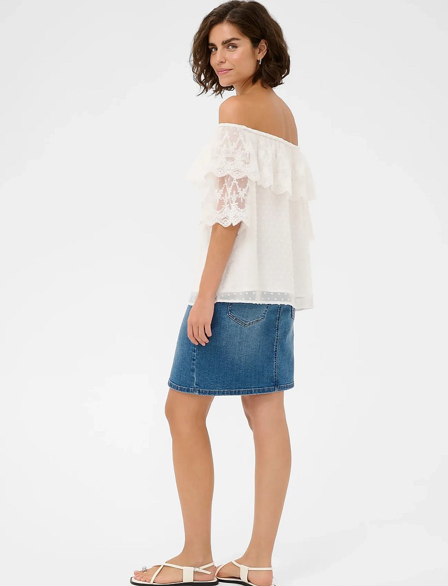 Kaffe - KAthea Blouse - blūzes ar īsām piedurknēm - chalk - 4