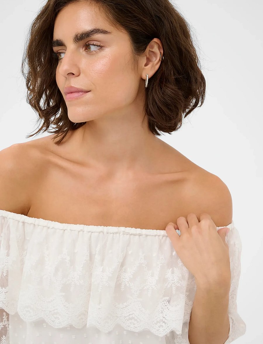 Kaffe - KAthea Blouse - blūzes ar īsām piedurknēm - chalk - 5